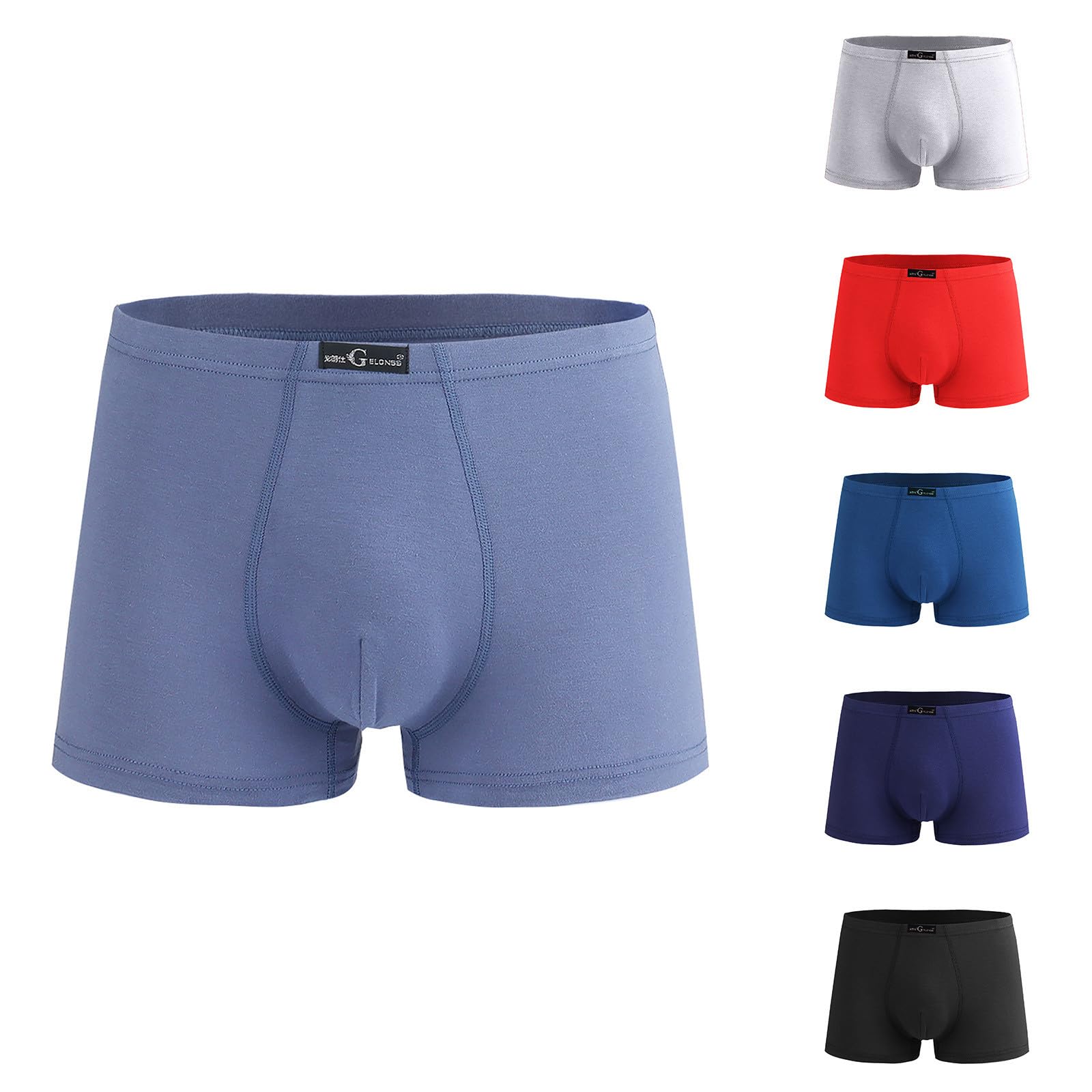 Mens Cotton Underwear Stretch Seamless Sports Breathable Boxer Briefs Soft Comfy Quick Dry Lightweight Trunks