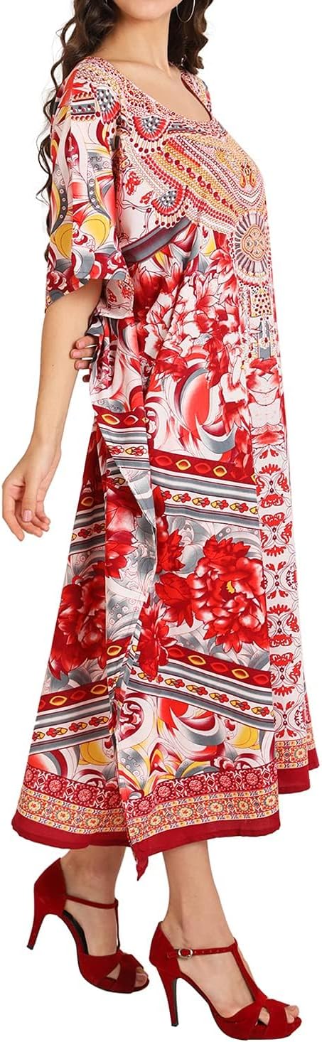 Miss Lavish London Kaftan for Women Dress Summer Swimsuit Cover Up, Plus Size Kaftan, Cruise & Caribbean Vacation Coverup - Image 6