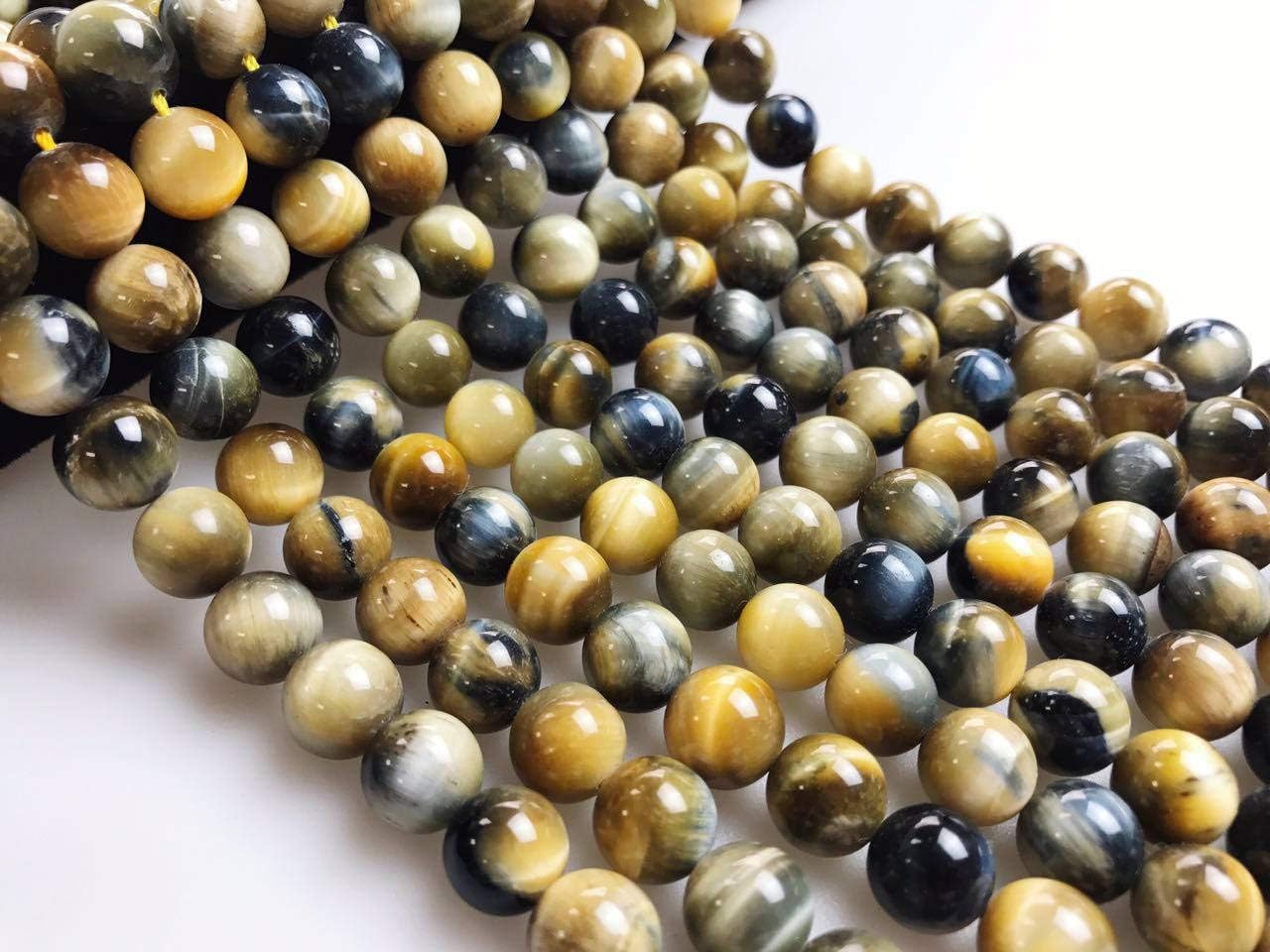 Golden Blue Tiger Eye Smooth Round Size 12mm 15.5'' Strand