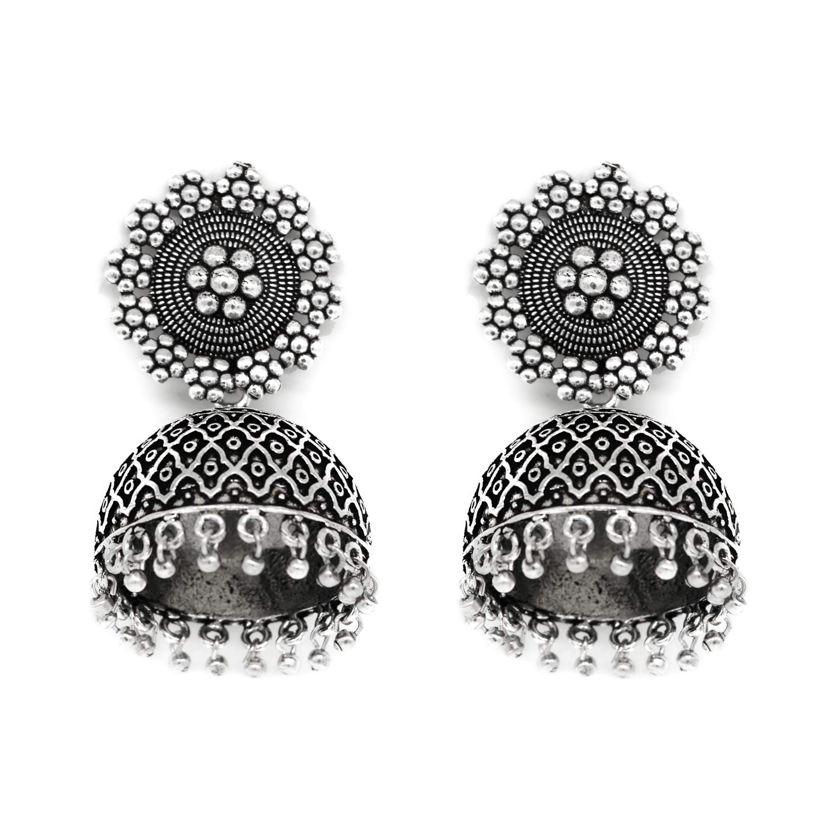Teejh Ishani Silver Oxidized Jhumki For Women (B08YNG5N1Z) Amazon Price History, Amazon Price Tracker