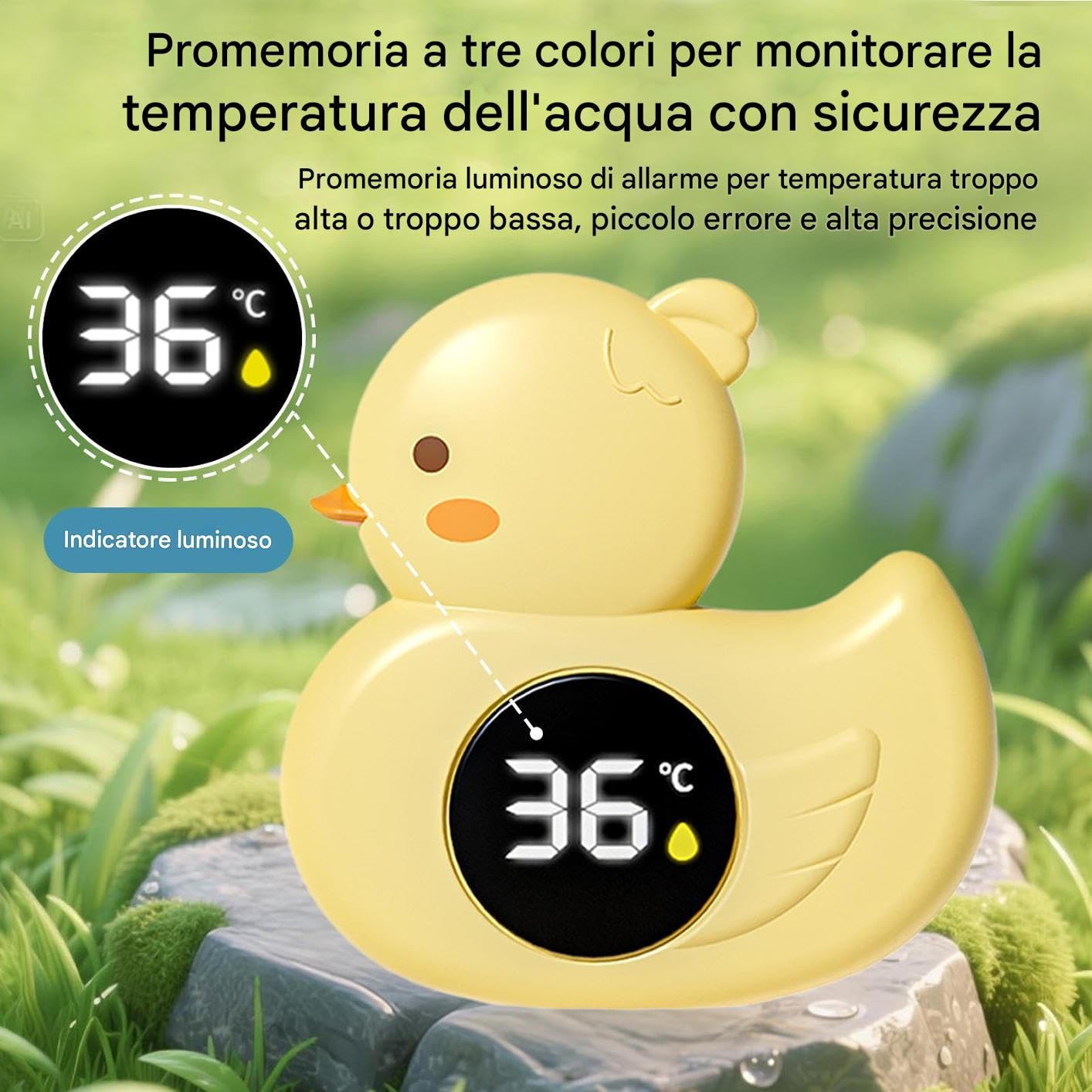 Termometro per la Temperatura 'Acqua del Bagnetto del Bambino Giocattolo | Termometro Impermeabile Forma Paperella Granchio