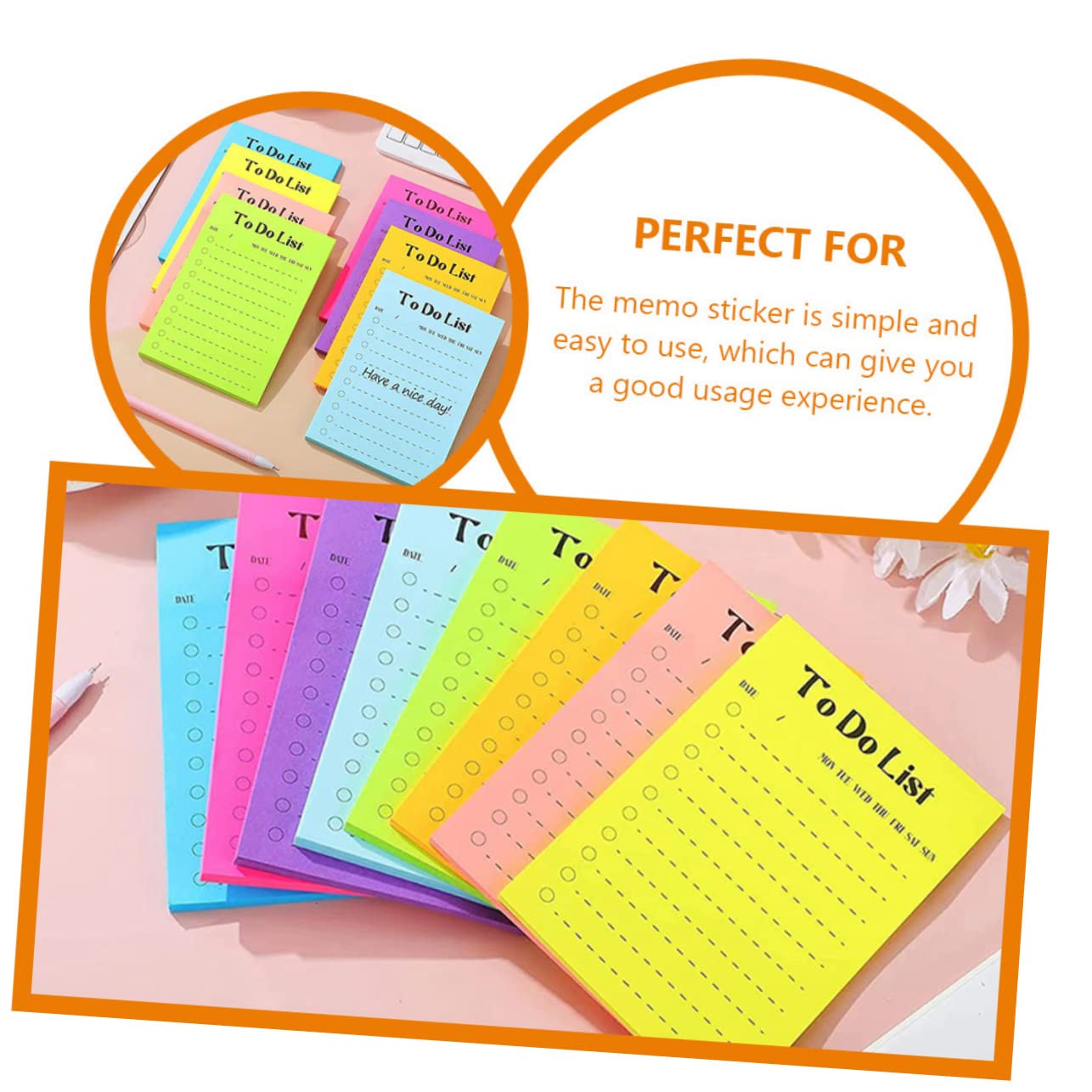 Block Notes Fluorescenti Adesivi Portatili 16 Pezzi Carta Promemoria