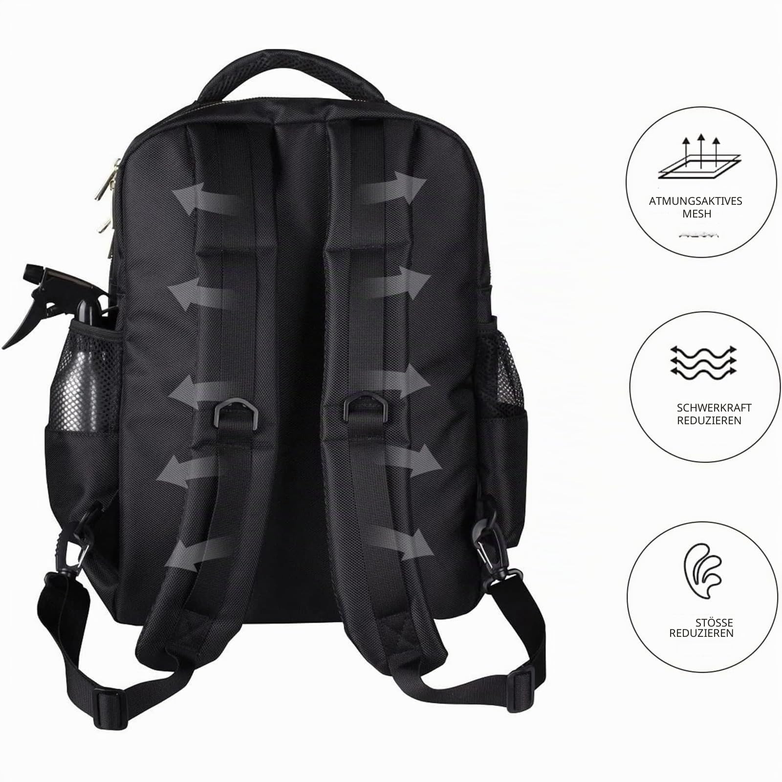 Barber Clippers Rucksack Tasche für Friseur, Friseurtasche Haarwerkzeuge Organizer Schwarz Barber Bag Barber Case Wasserdicht Friseur Tasche Friseurkoffer Tragbare Barber Rucksack