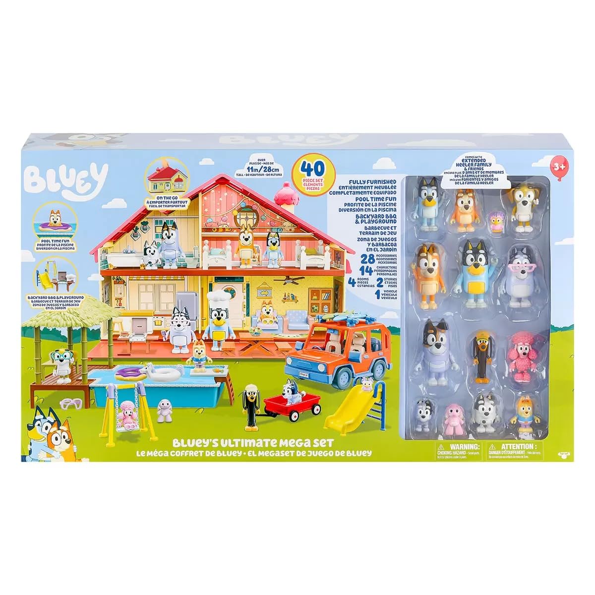 New 2023 Ultimate Mega Set | 40 Piece 4 Sets in one mega playset | Complete & Extended Heeler Family & Friends 14 Character Figures