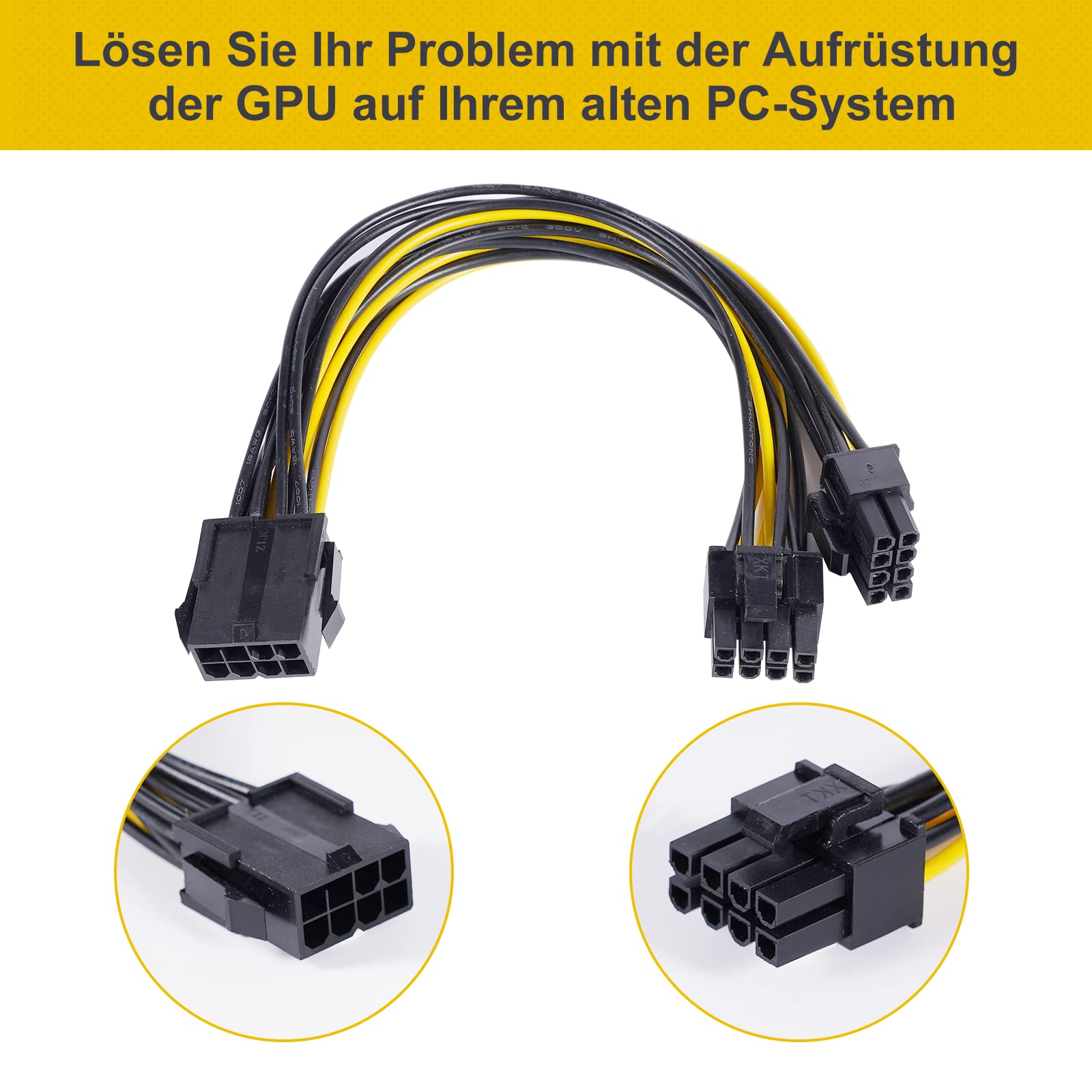 Pack 6 Adaptateurs PCIe 8 Broches (6+2) Vers 8 Broches – Alimentation GPU Stable & Économique