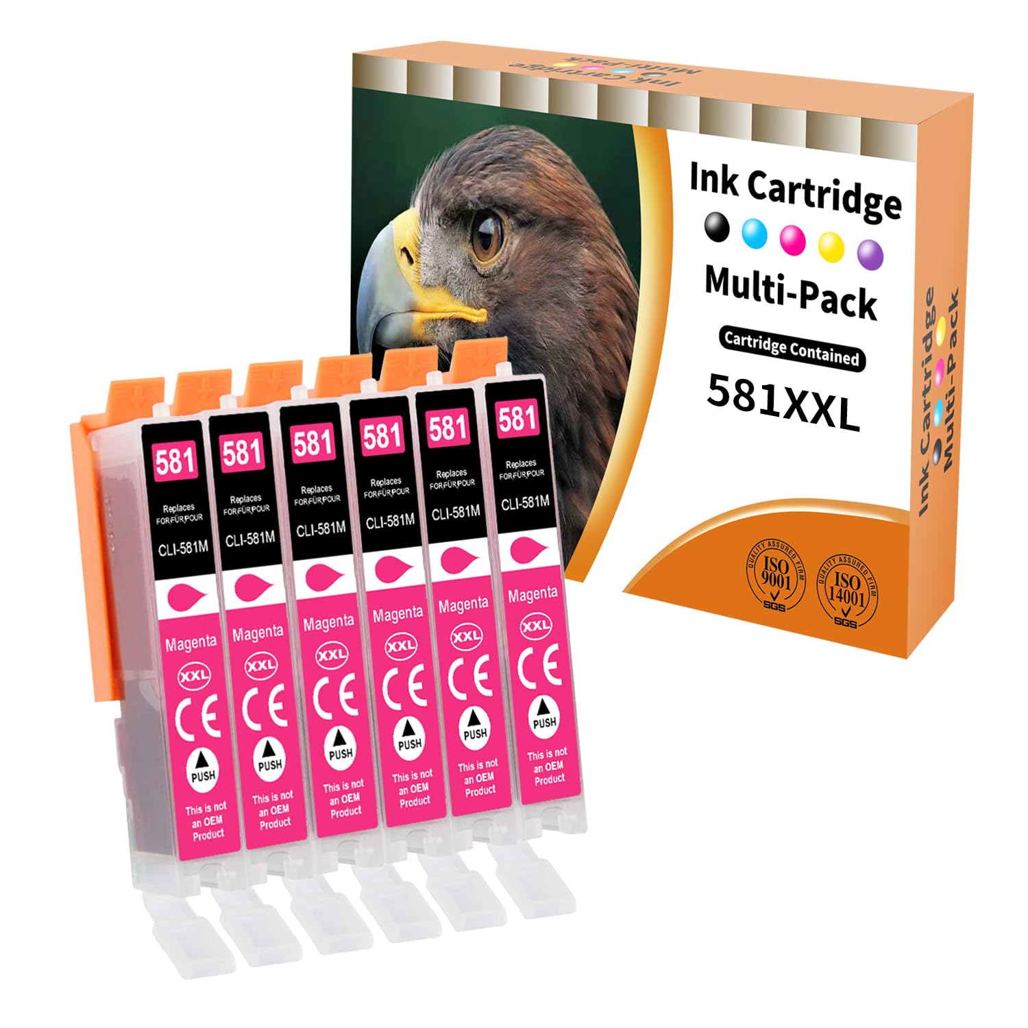 Starlet24 6x 581XL Magenta Druckerpatronen – Kompatibel Für Canon CLI-581, Für Pixma TR/TS Serie