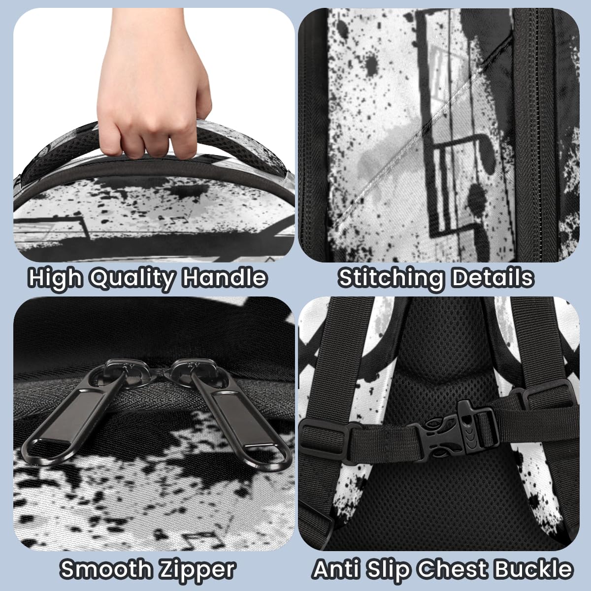 TropicalLife Noten-Rucksack für Kinder, Mädchen, Jungen, Herren, Damen, Schwarz, Musiknoten, Multifunktions-Rucksack, Schule, Büchertasche, 20 l, Laptop-Tasche, Reisen, lässiger Tagesrucksack, farbig,