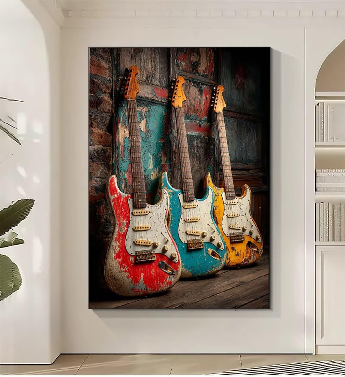 Gitara muzyczna Malowanie według numerów dla dorosłych, malowanie według numerów, DIY DIY Malowanie według liczb Zestaw dla dorosłych z 36 farbami akrylowymi i 3 pędzlami, dekoracja domu prezent dla