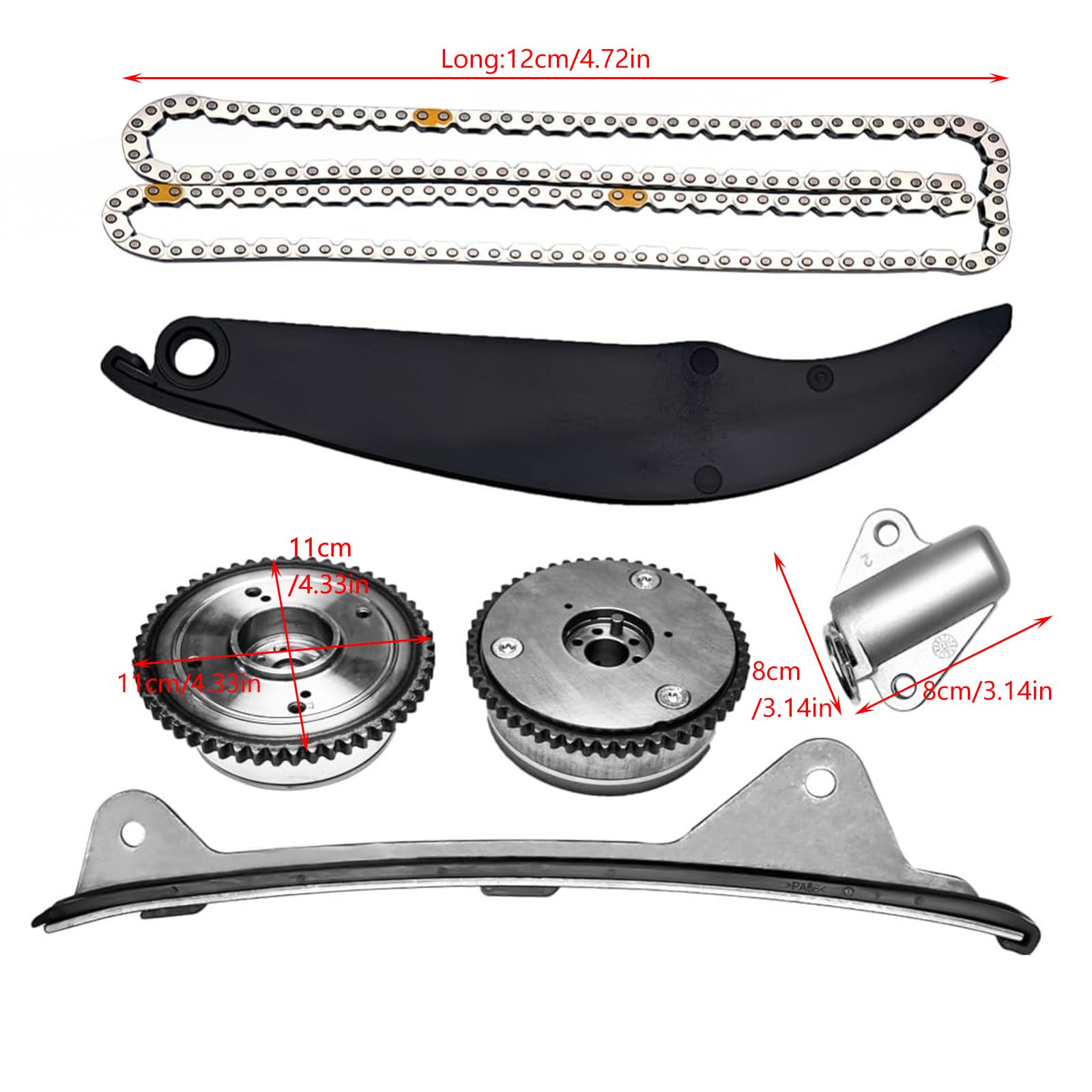 Catena di distribuzione dell'acciaio inossidabile stabilito 24300-2E000 per la catena di distribuzione automobilistica dell'acciaio inossidabile della sostituzione del motore