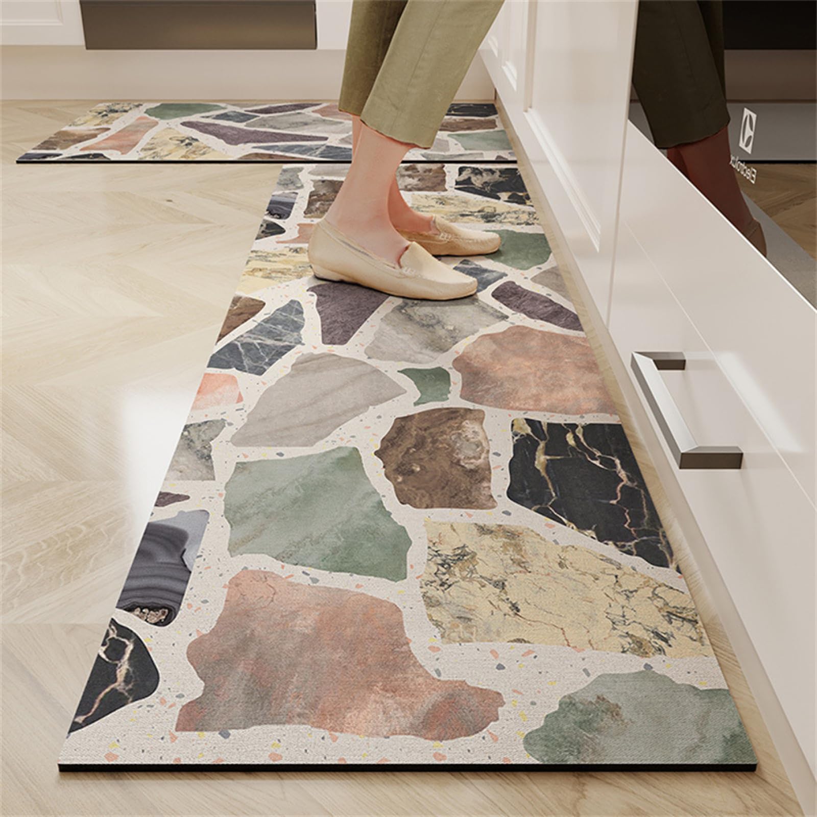 Tapis de cuisine antidérapant lavable absorbe eau huile 40x60cm