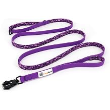 8 Heavy Duty Dog Leash - 3/4" Purple Silicone Webbing & Neoprene w/Camo Pattern, Swivel Quick Release Carabiner, Traffic Handle - Comfortable, Waterproof, Floats - Medium, Large, Giant K9