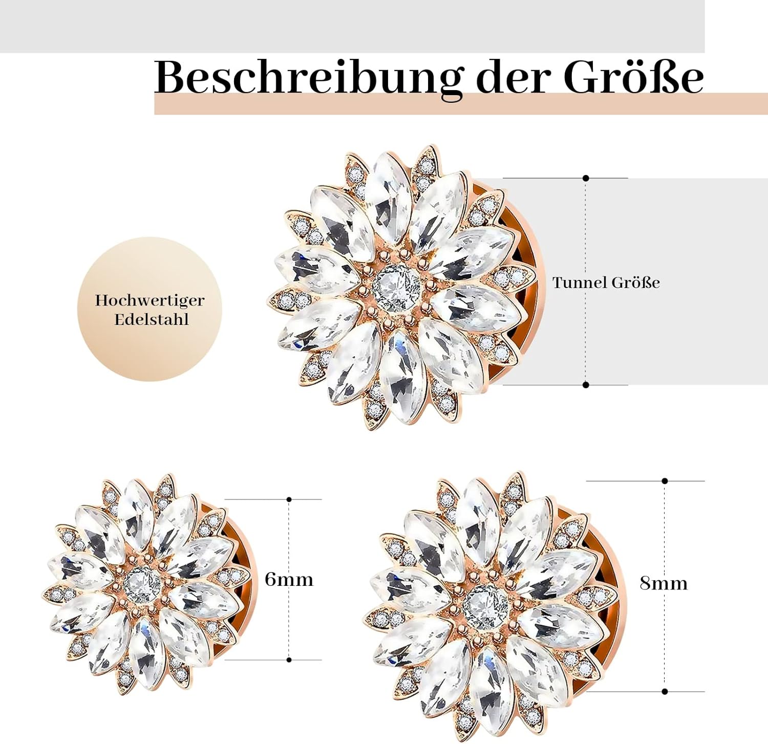 Hoisy 2 Pièces Boucle D Oreille Ecarteur Piercing Tunnel Avec