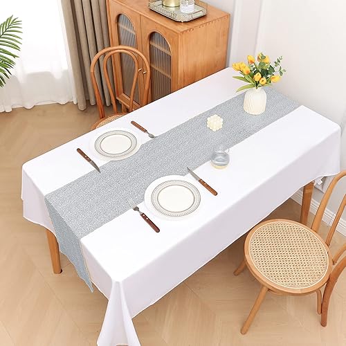 Miniatura 2 de Sugargirl Paquete de 10 caminos de mesa de lentejuelas de 12 x 72 pulgadas, camino de mesa plateado con purpurina para suministros de fiesta de