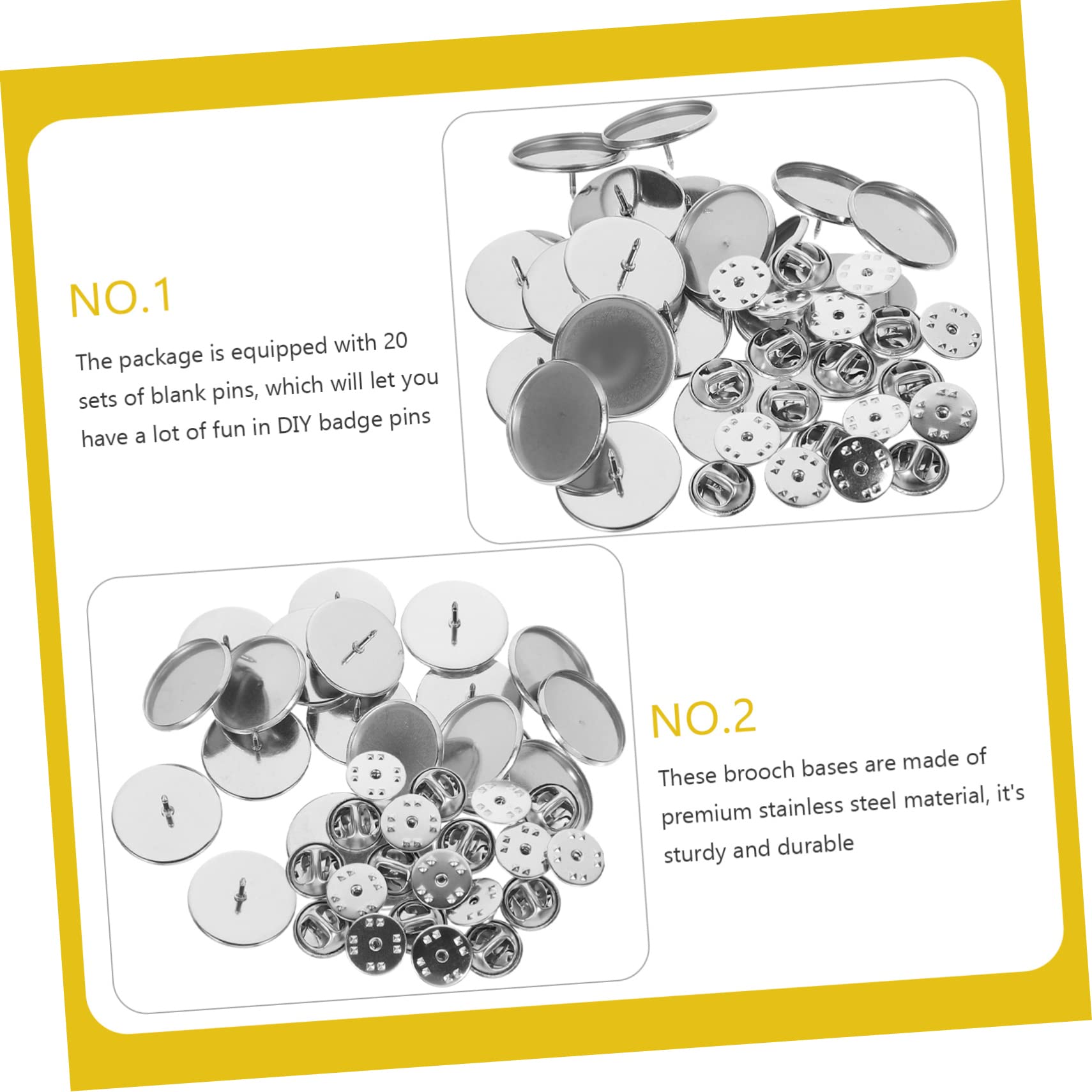 NUOBESTY 100sets Dischi Inossidabile Per Spille Diy Base Per Spille Personalizzate Con Fondo Profondo Per Creazioni Di Gioielli e Decorazioni Circa