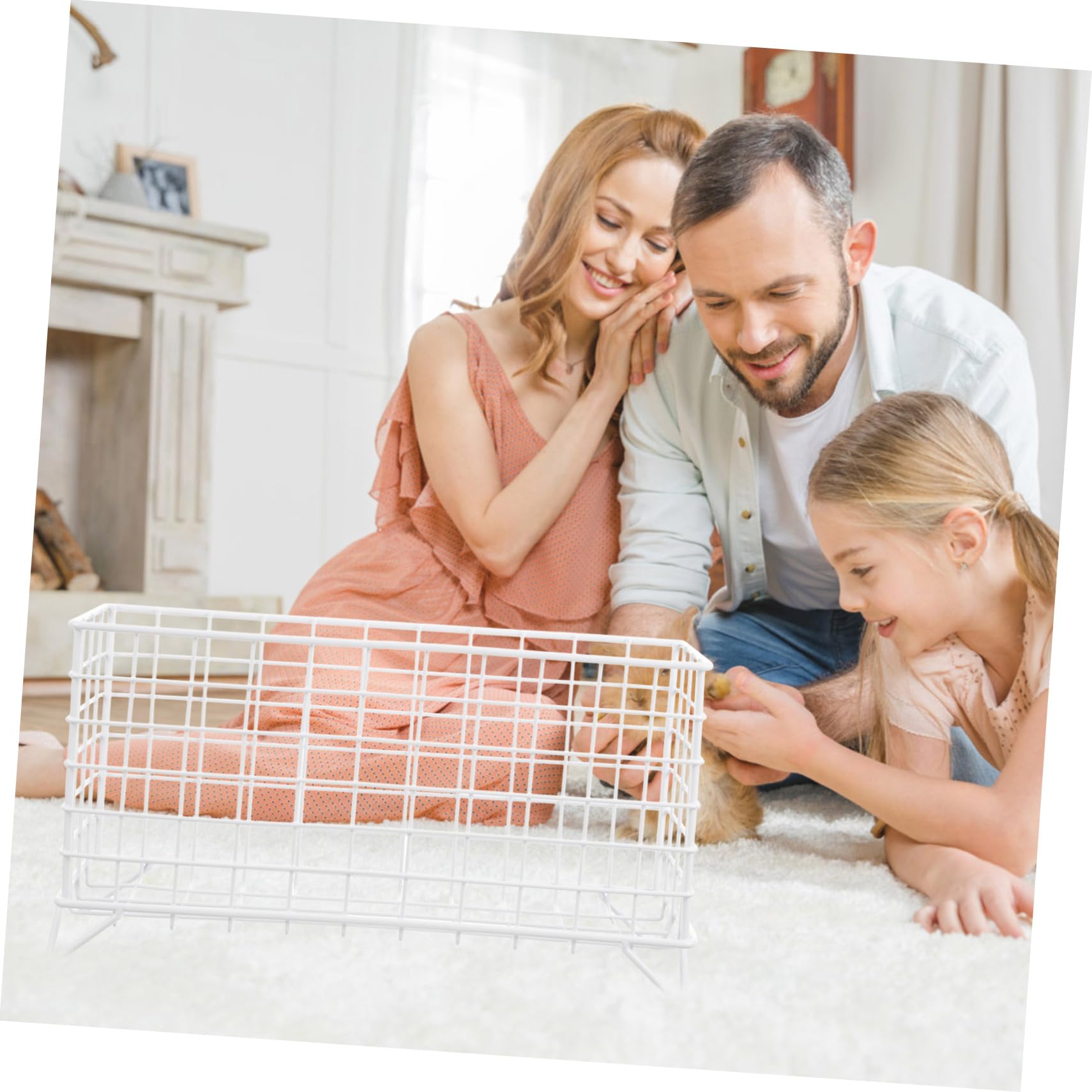 Comedero de Metal para Heno de Conejo Blanco, Estante Resistente para Mantener Alimento Limpio, Accesorio Seguro para Jaulas de Pequeños Animales