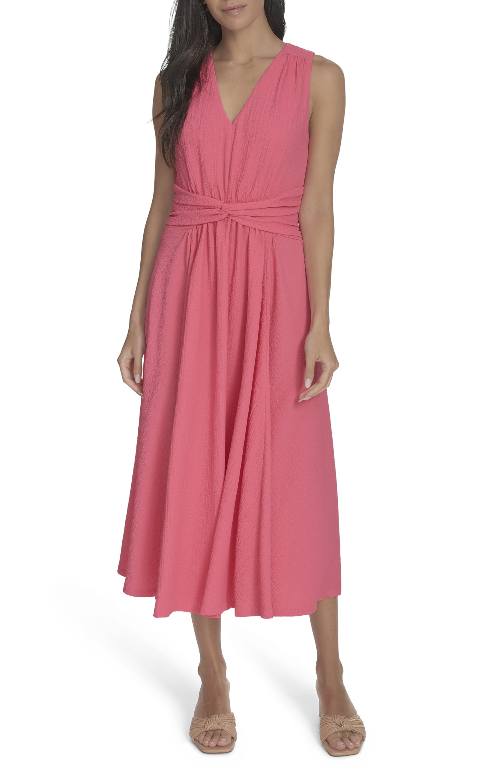 Calvin Klein Aline Sleeveless Casual Midi Dress Vestido Mujer