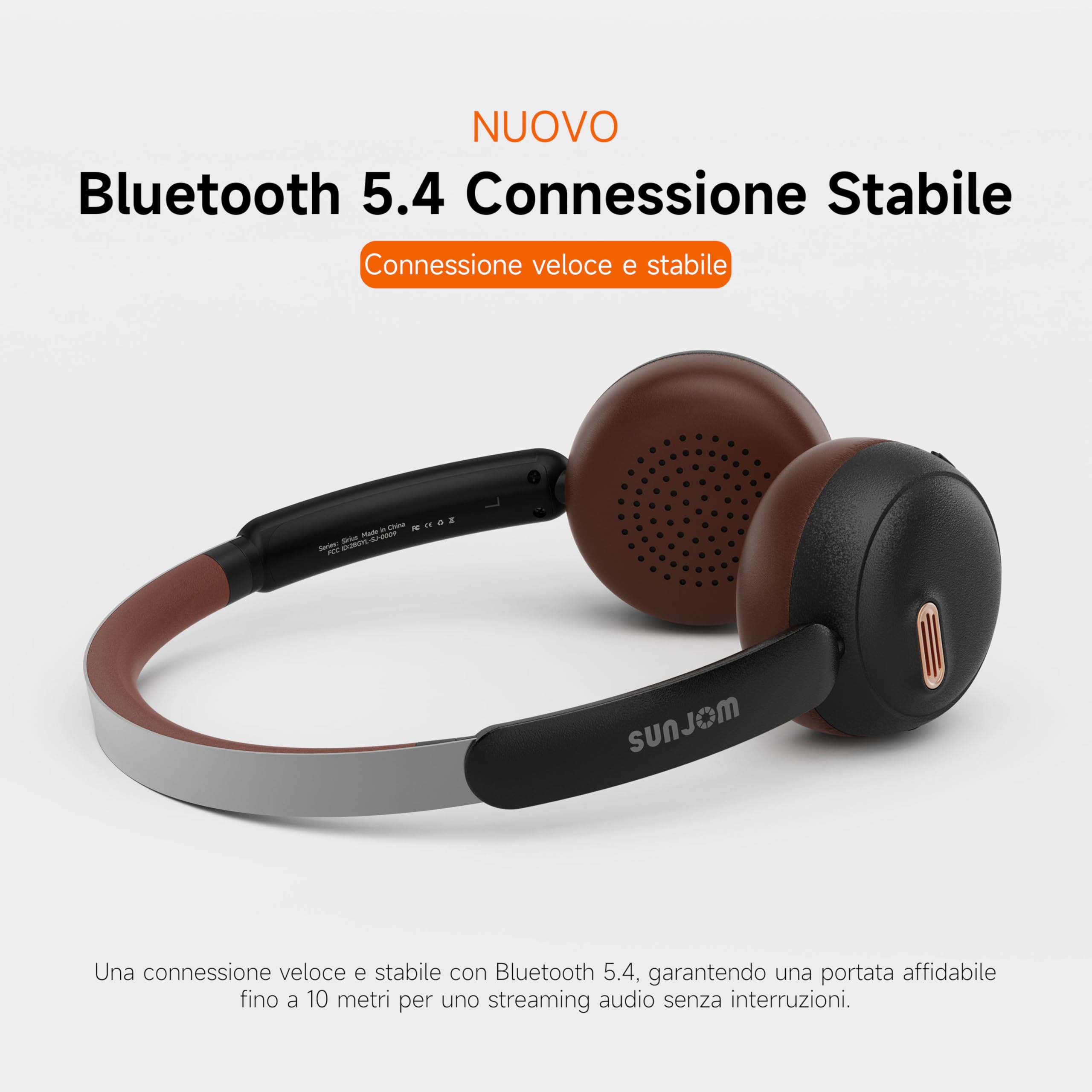 Sirius Cuffie Bluetooth Gaming Over-ear Wireless, Con Cancellazione Del Rumore, 70 Ore Di Riproduzione, ANC/ENC, Retrò,Ibride,Leggere,Con Microfono Integrato,Per Bambini,Studenti,Sport,Palestra (Nero)