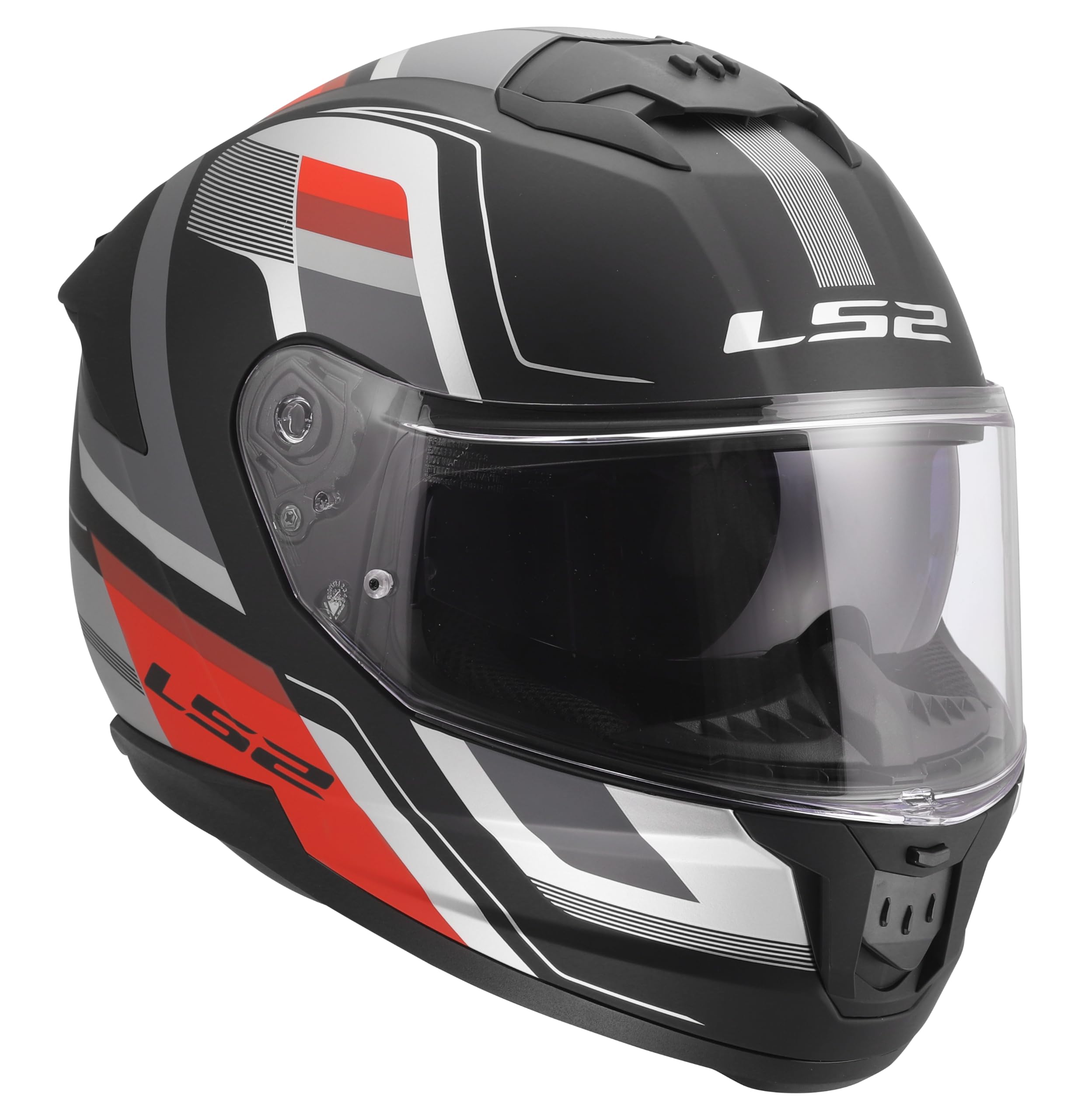 LS2 Helmet Casco Integral KPA FF808 Stream II Vintage Negro Rojo y Plata 22.06 (L 59/60)