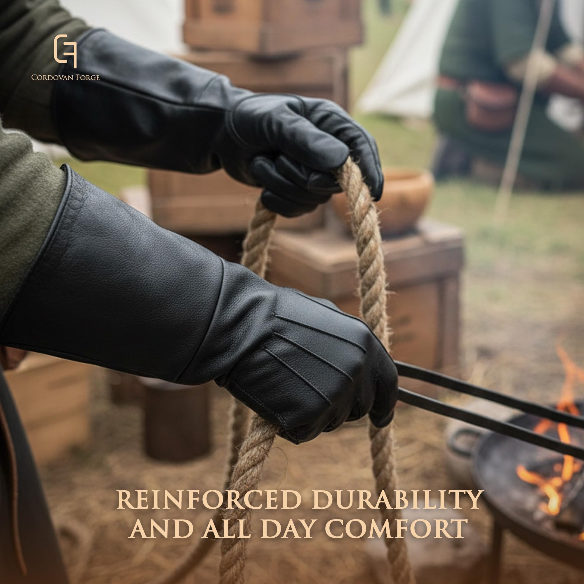 Gants en cuir de mouton véritable pour homme et femme - Style médiéval Renaissance