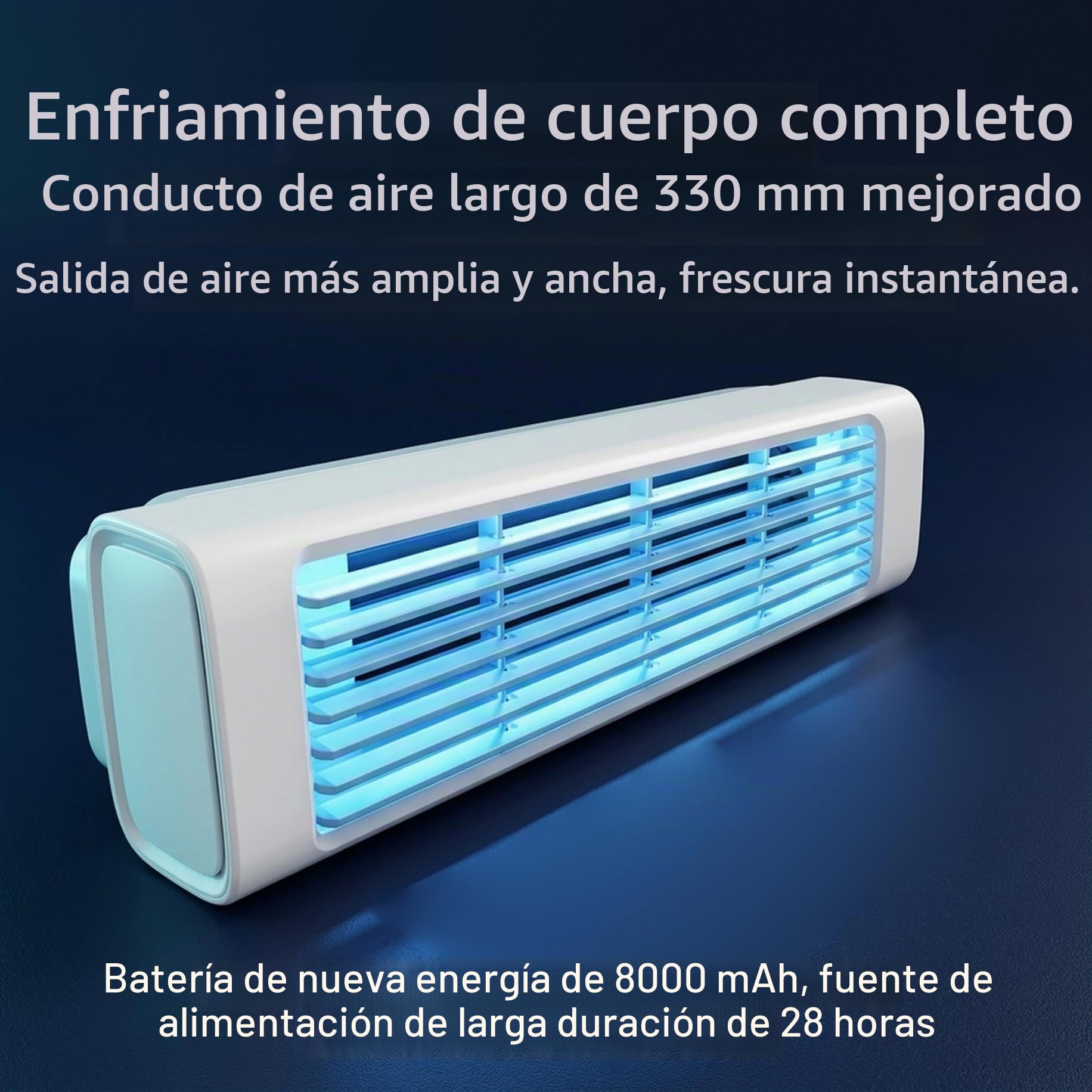Aire acondicionado portátil pequeño, aire acondicionado personal de 3 velocidades con unidad de pequeña recargable remota portátil para habitación, escritorio, oficina, dormitorio