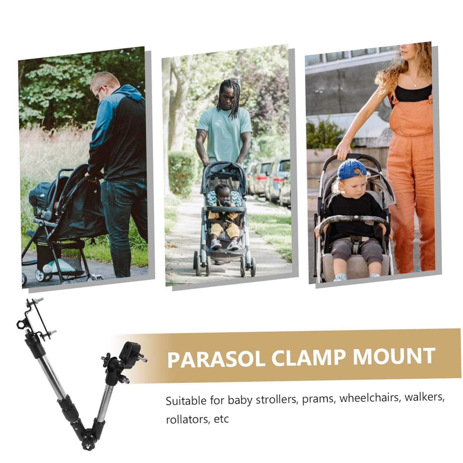 Toddmomy Carriage Umbrella Stand Bike Umbrella Holder Electric Bike Stand Stroller Stainless Steel Bracket