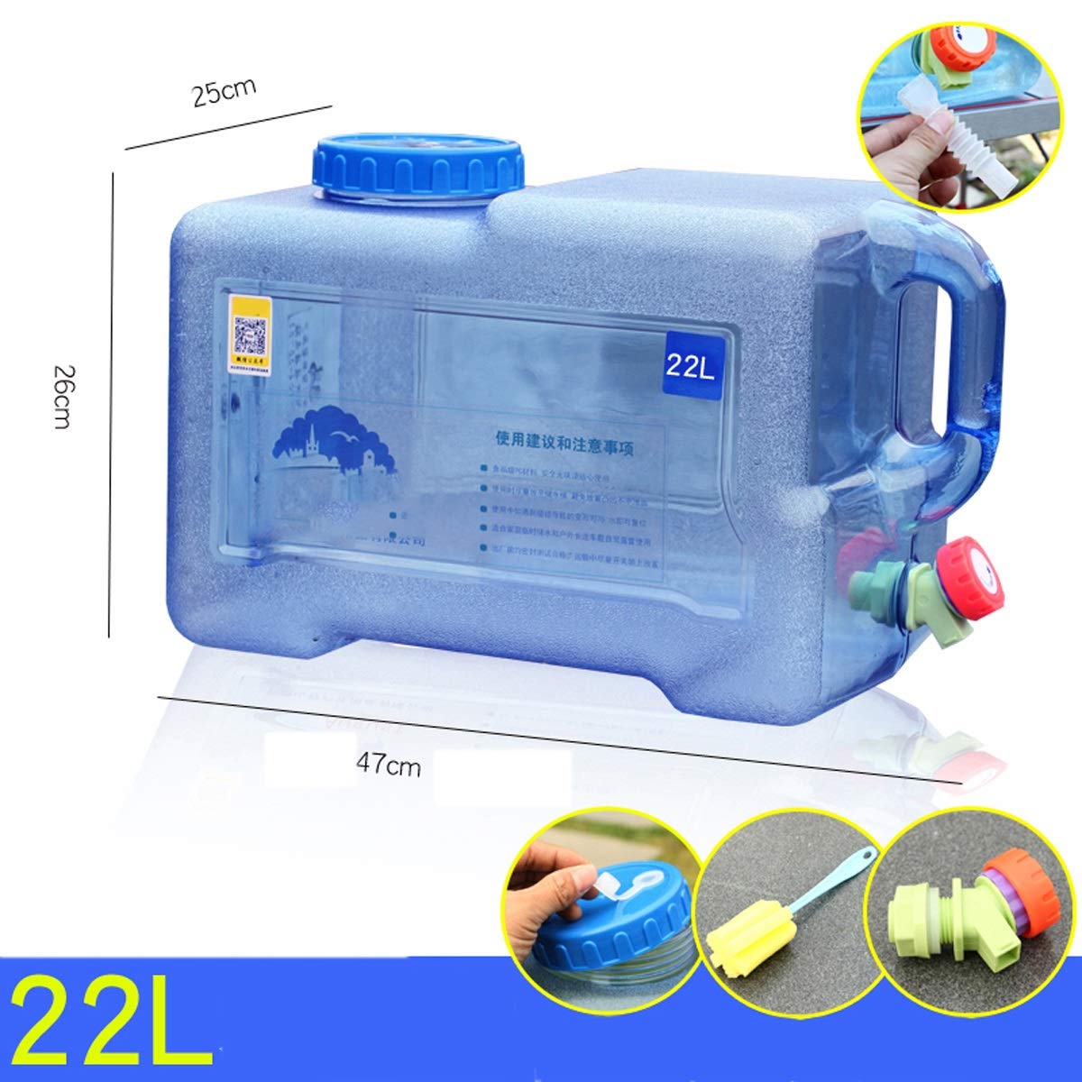 Tanica d'acqua Tanica d'acqua Serbatoio dell'acqua Contenitore dell'acqua con rubinetto per campeggio, escursionismo Scuole, hotel, resort, uffici, case Viaggi all'aperto, cantieri Tour in auto (