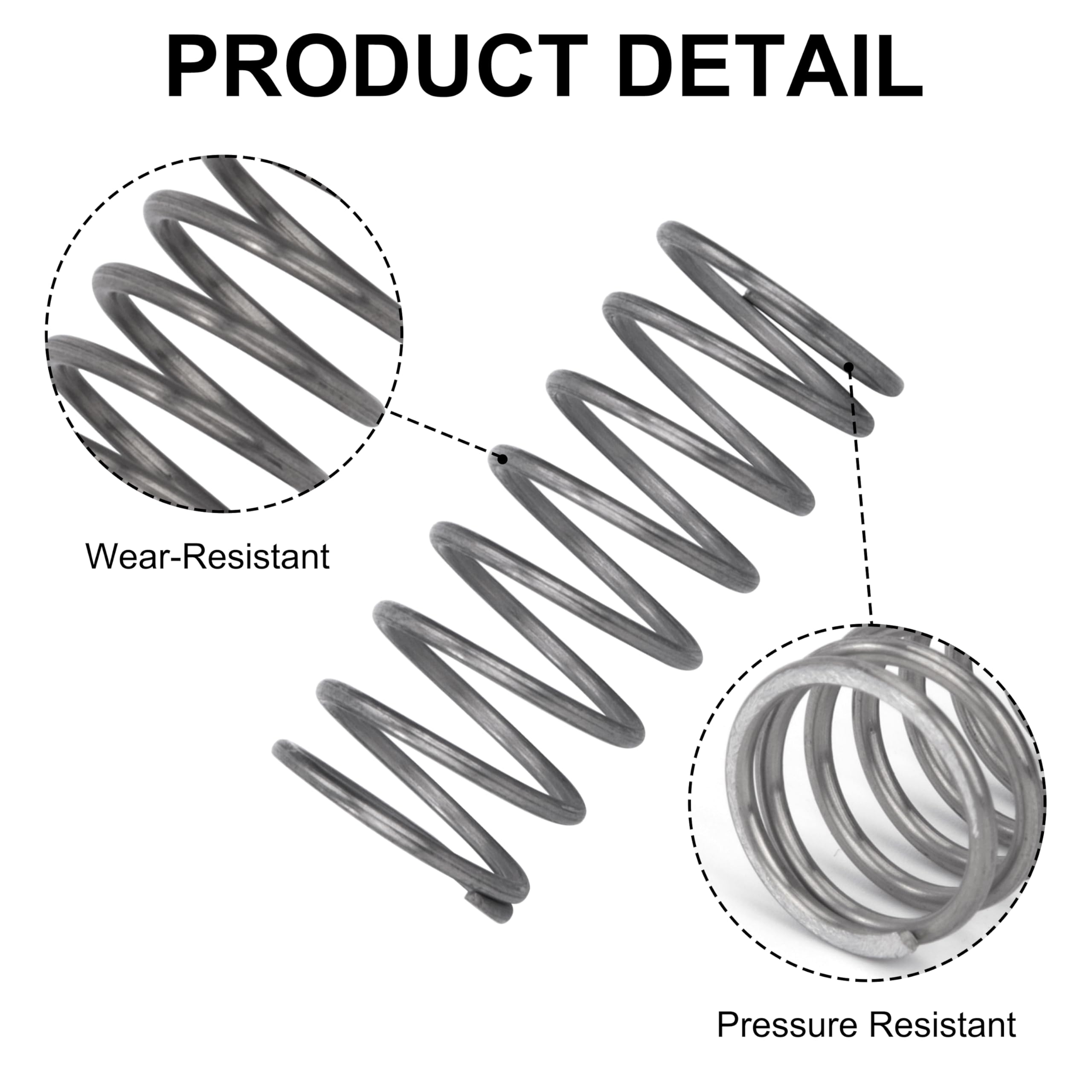 Ressorts De Compression 25 Mm - Acier Inoxydable 304, Diamètre Fil 1,3 Mm, Force 2,62 KG - Lot De 10 Pièces - 2