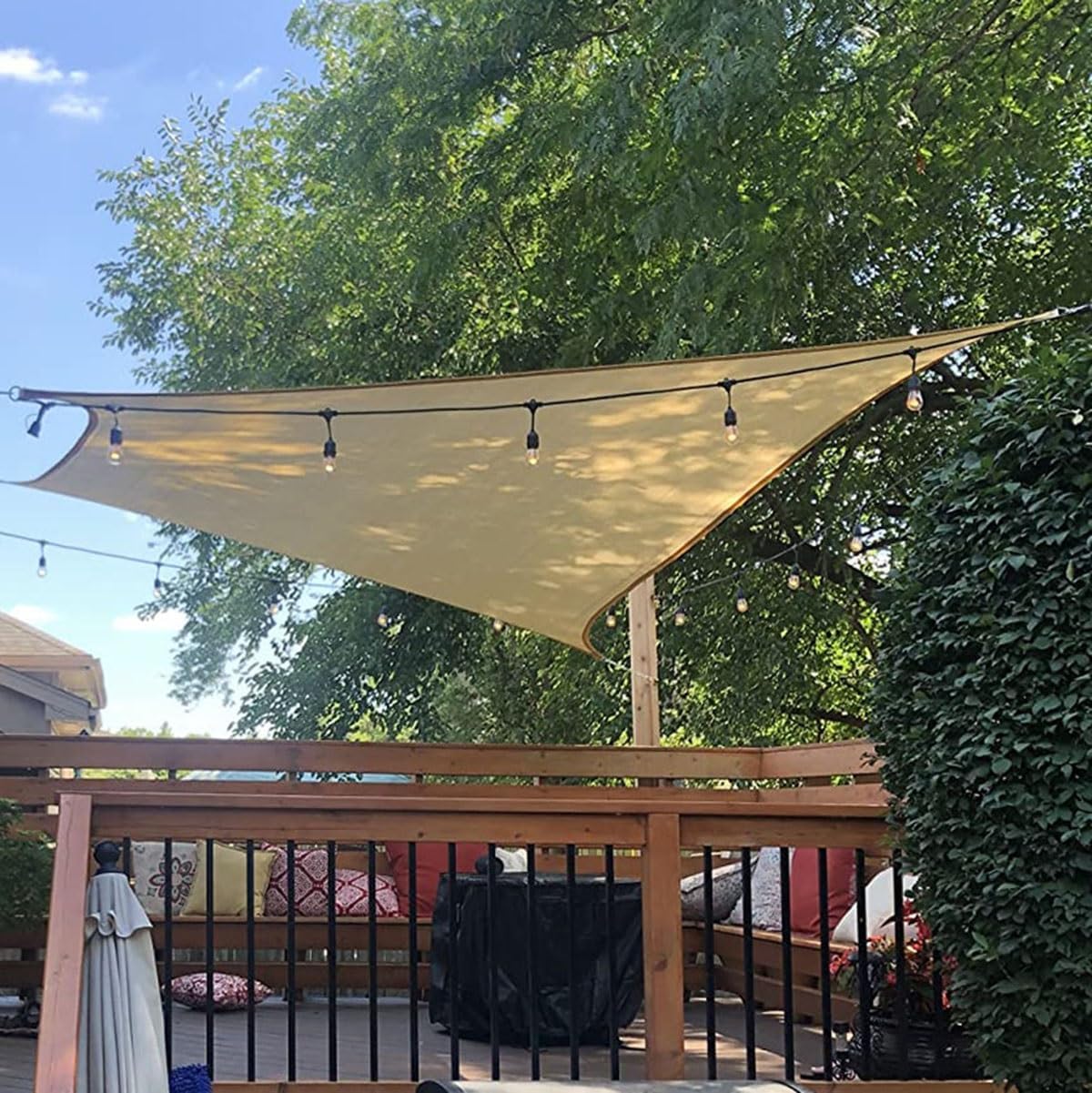 Shade Netting Patio Shade Net Greenhouse Shade Cloth Plants Shade Sail Camping Shade Mesh Tarp Pergola Awning Beige Breathable, 6x8m(19.7x26.2ft)