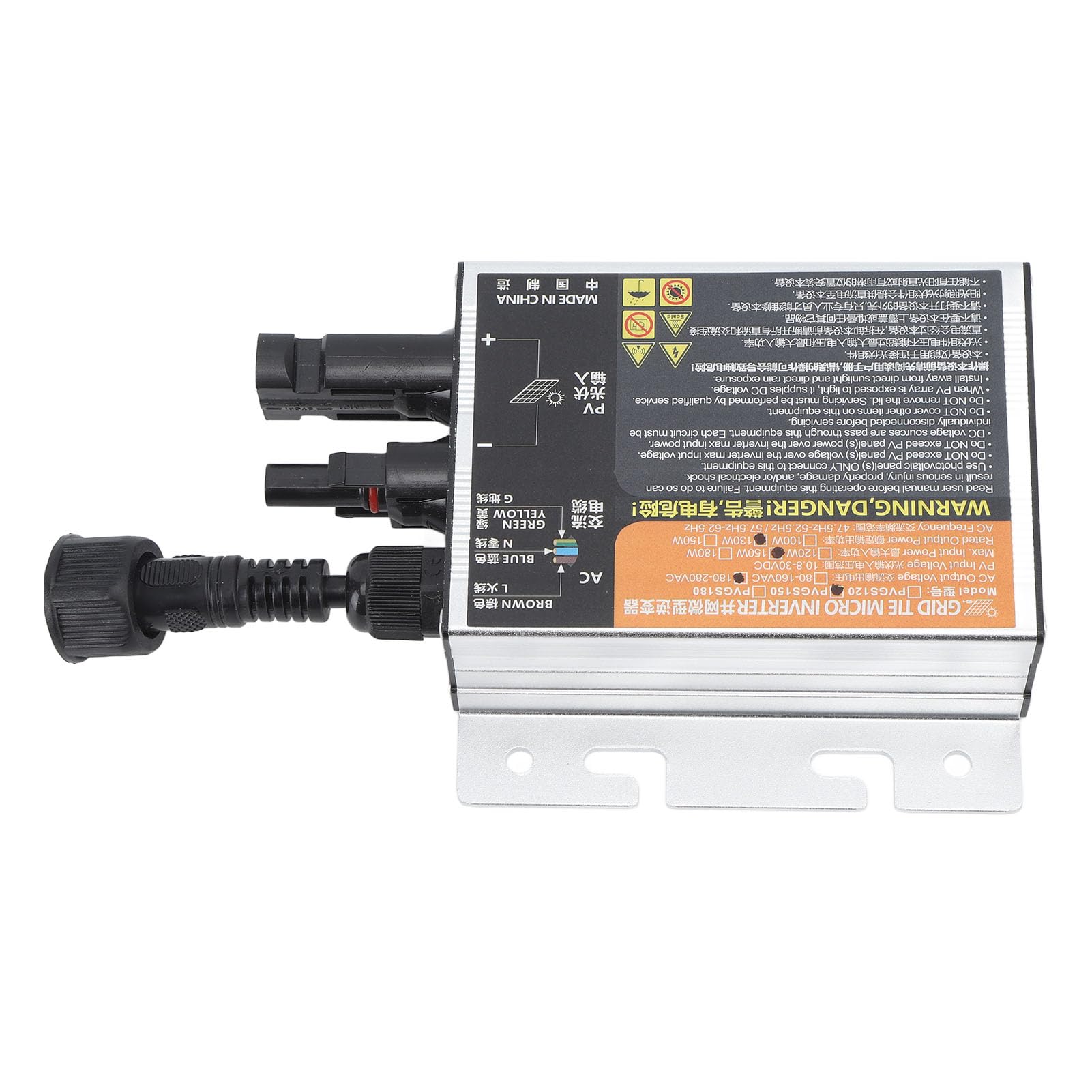 Fafeicy Mikroinwerter Sieciowy Fotowoltaiczny 150W Inwerter Sinusoidalny AC220V z Zabezpieczeniem Temperaturowym i Zabezpieczeniem Przed Wyspami do Domowego Wykorzystania Energii Słonecznej