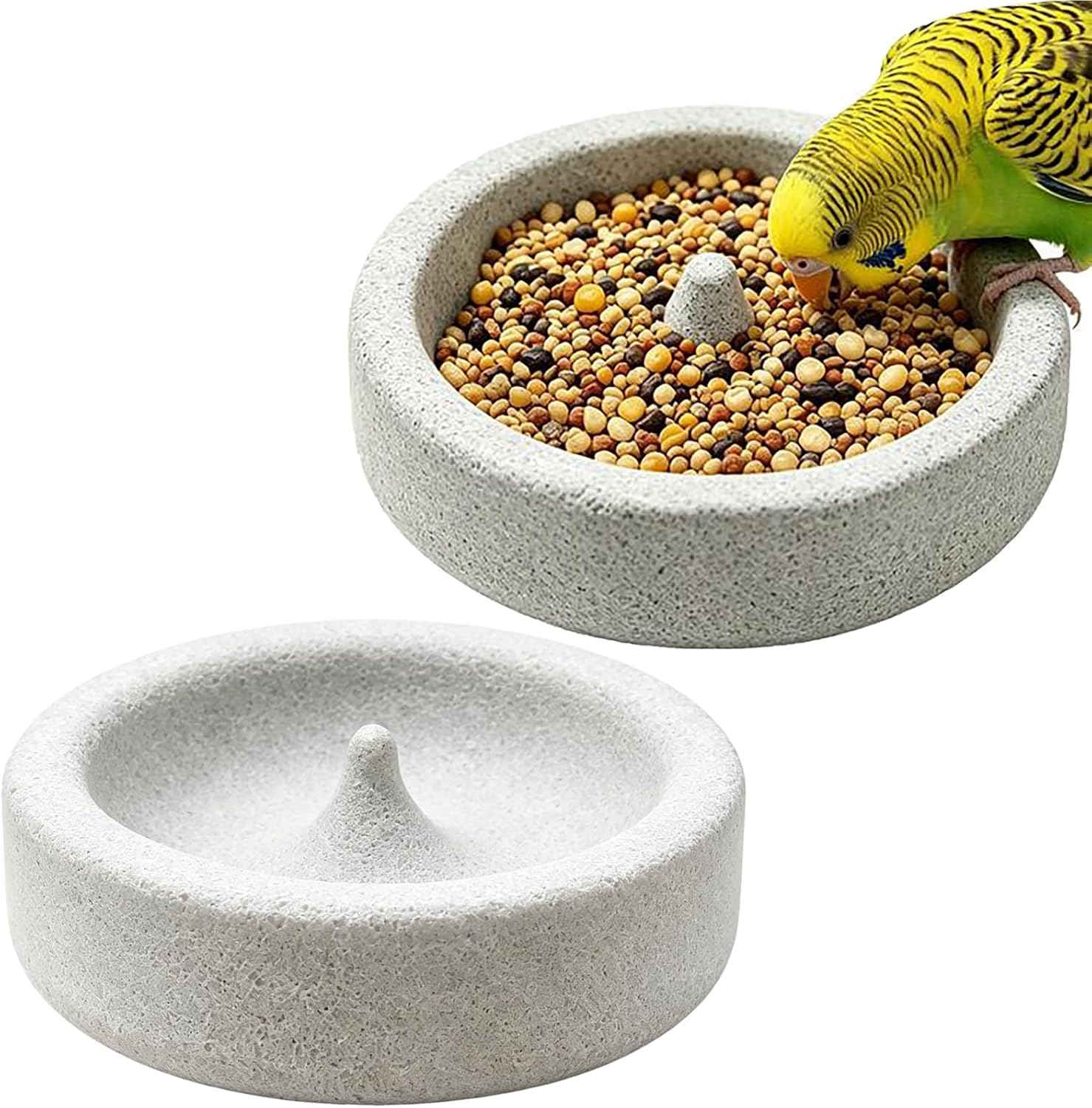 Pumice Stone Bird Feeder Bowl, Natural Pumice Bird Water Bowl，1PC