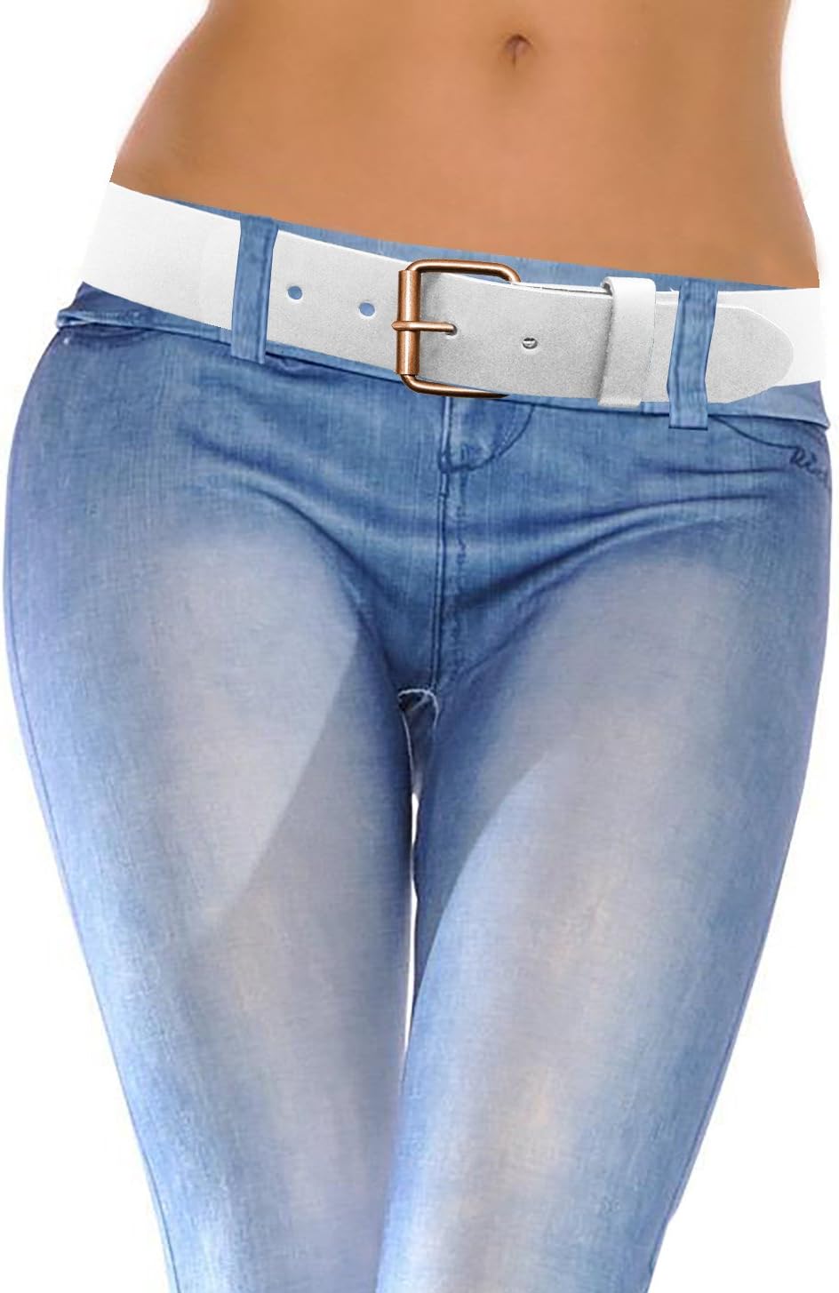 LUNA Women's Premium Quality Thick Wide Leather Belt - Fashion Removable Snap On Belt (7 Colors/8 Sizes)