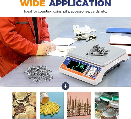 Miniatura 5 de Bonvoisin Báscula de conteo industrial lbozkgg Báscula electrónica de conteo de inventario digital para piezas pequeñas, monedas, pieza con cable de