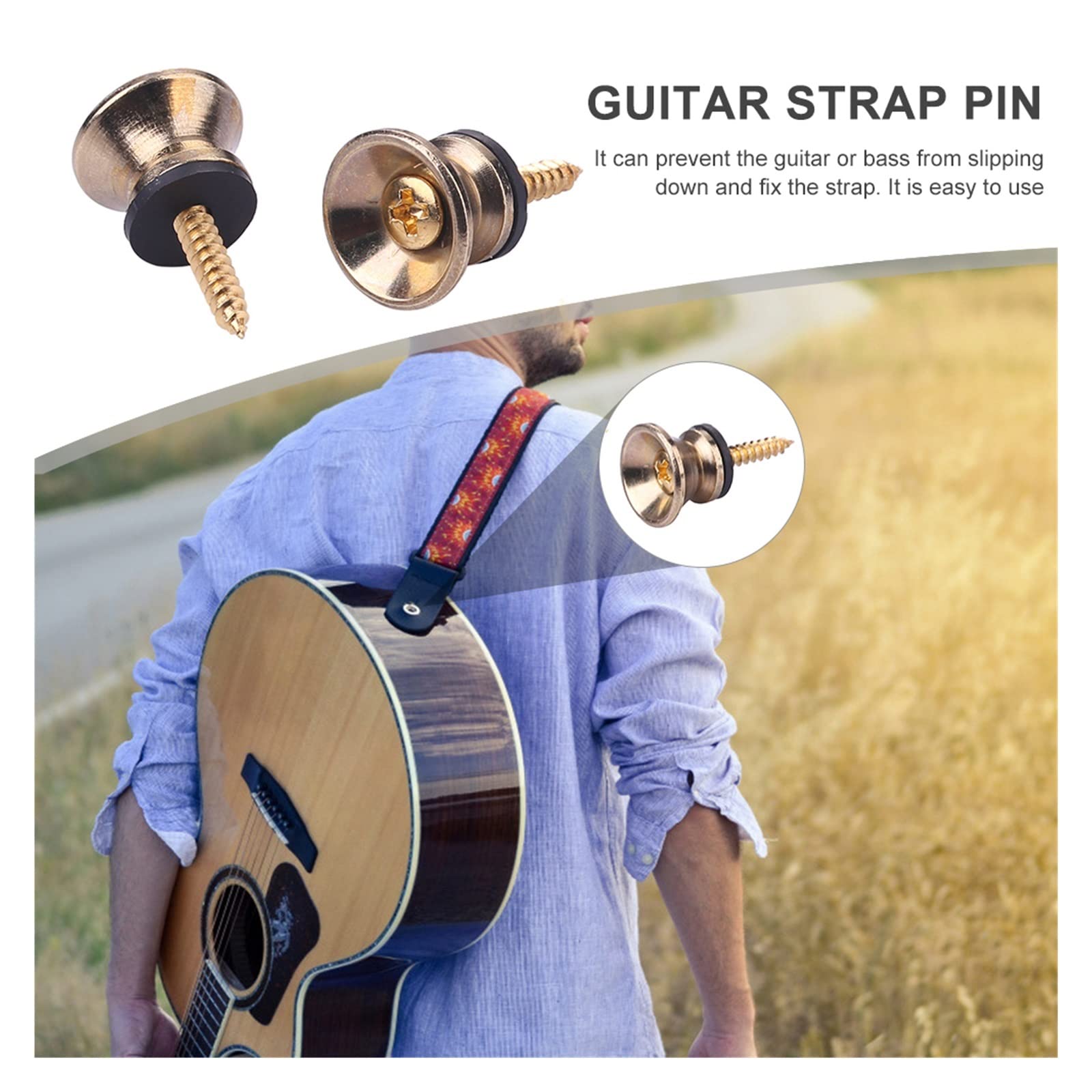 10x Guitar Bass Strap Locks Buttons Schaller-Style Security