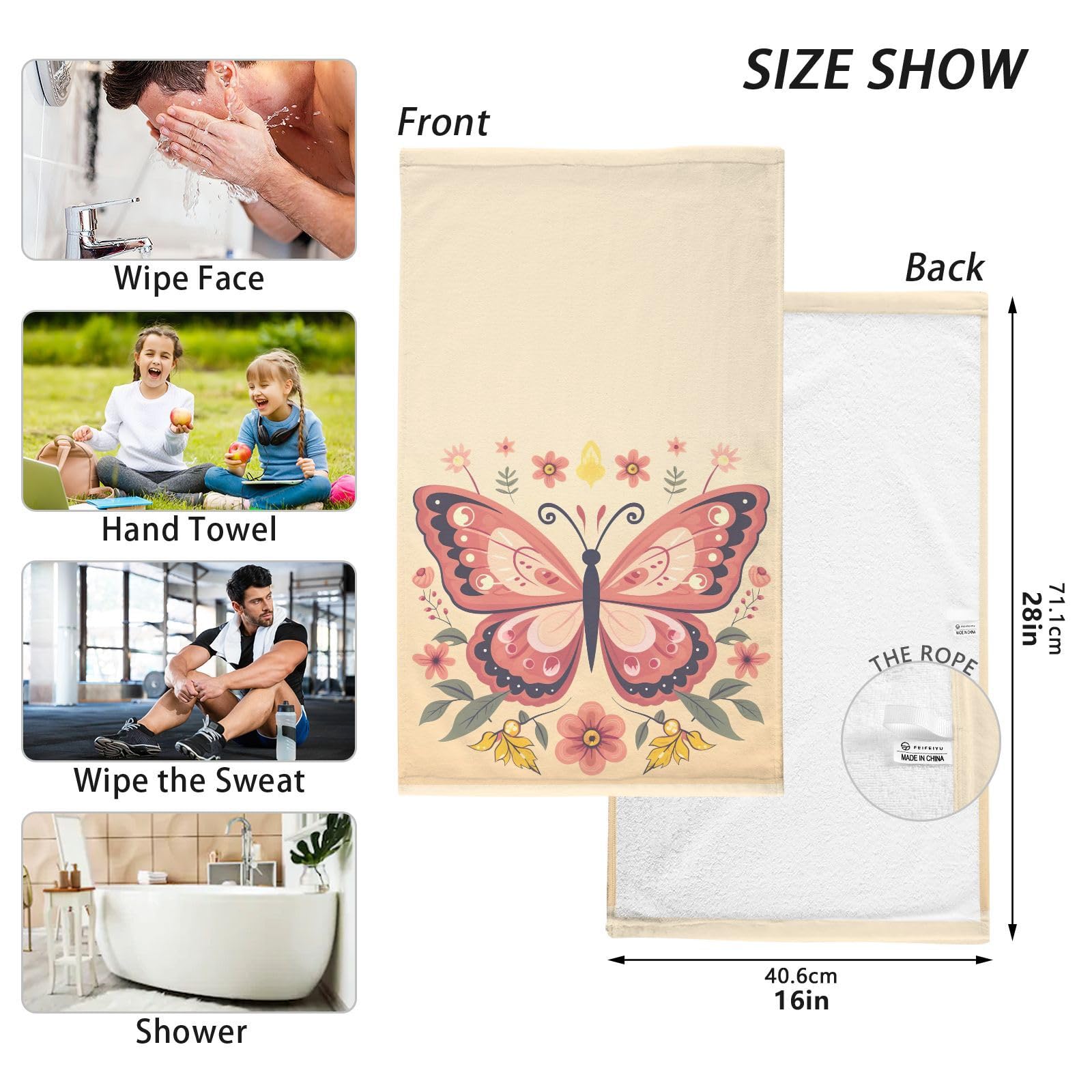 Bath Towels Clearance Butterfly Hand Towels 30x15