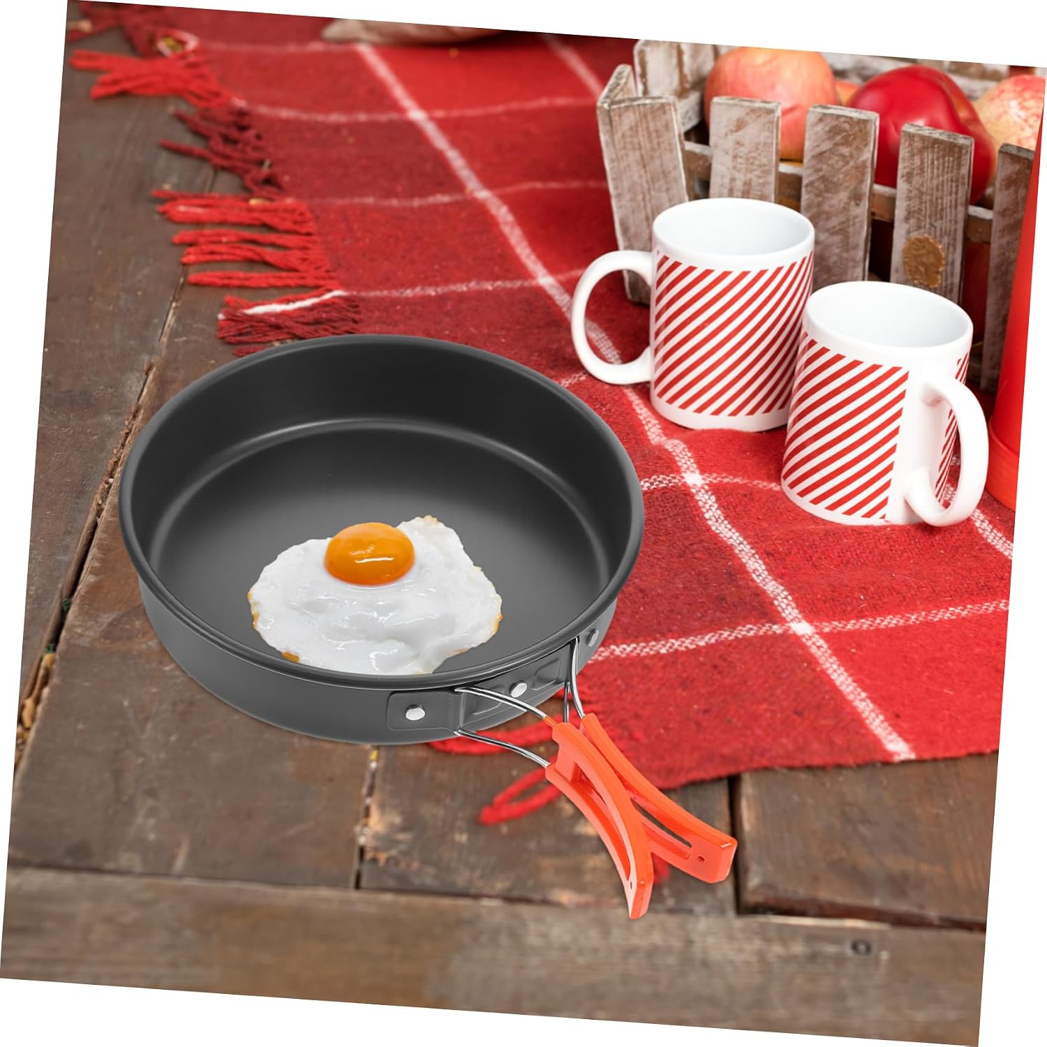 Portable Camping Pot Nonstick Frying Pan Aluminum Cooking Pan Outdoor Cooking Gear Frying Skillet for Hiking