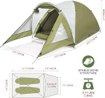 Clostnature Tente de camping avec porche - Tente imperméable 2/4 personnes pour le camping, Installation facile Deux/Quatre personnes pour la famille, Extérieur, Randonnée
