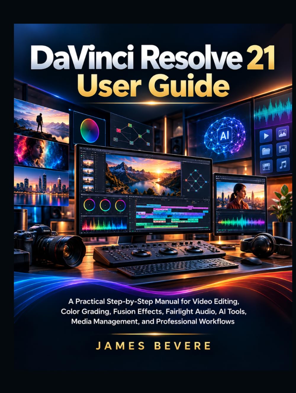DaVinci Resolve 21 User Guide: A Practical Step-by-Step Manual for Video Editing, Color Grading, Fusion Effects, Fairlight Audio, AI Tools, Media Management, and Professional Workflows