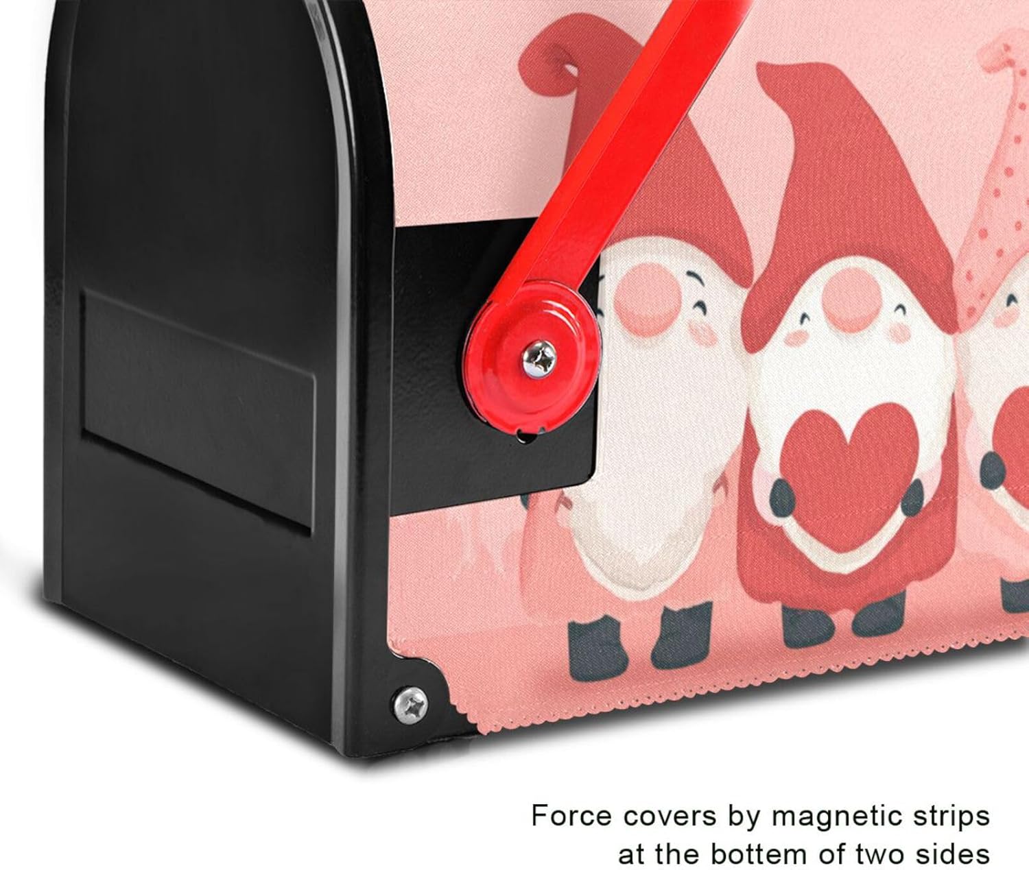 Vdsrup Red Love Gnomes Mailbox Covers Magnetic Valentine's Day Mailbox Wraps Standard Size 18" X 20.7" Post Letter Box Garden Decorations