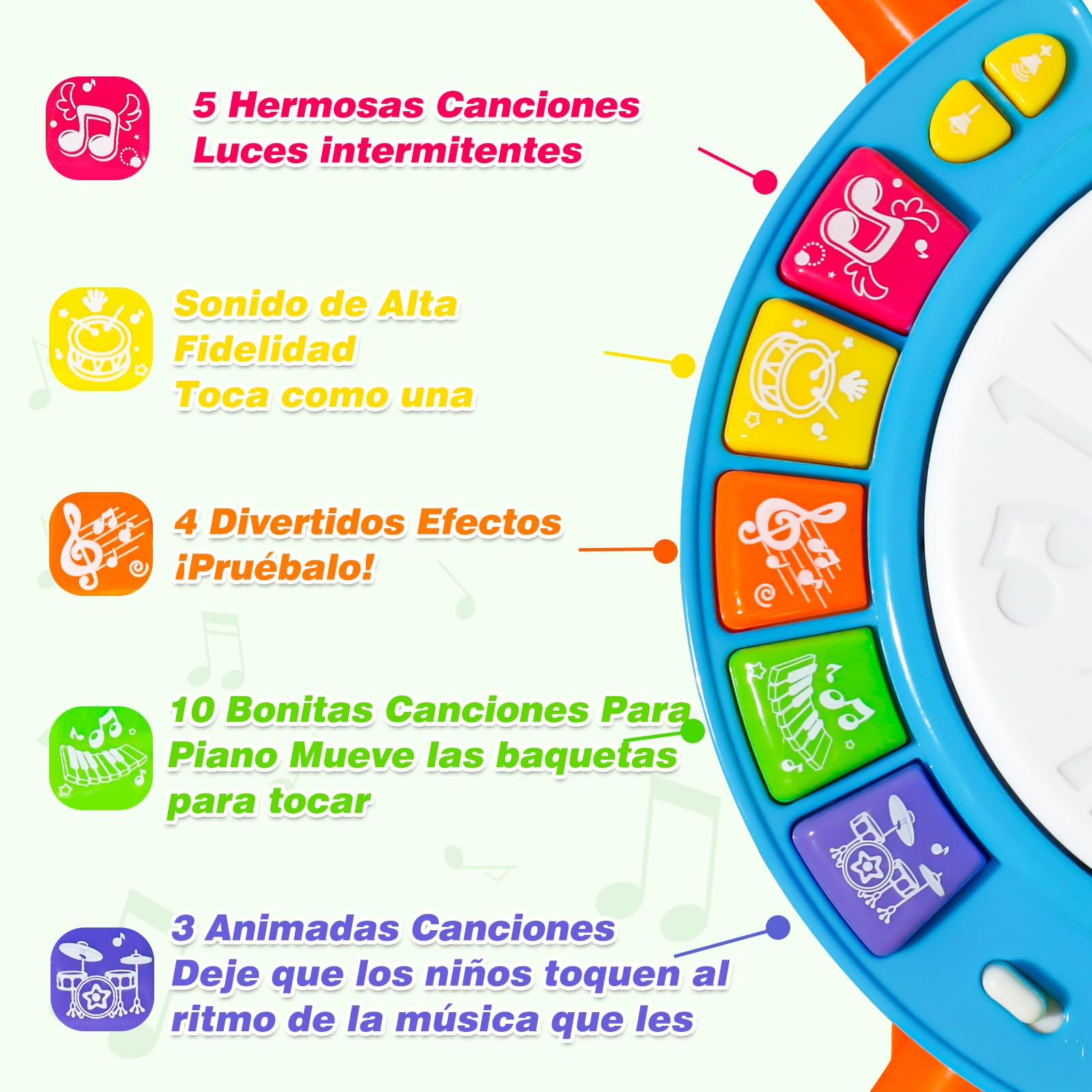 Juguetes Niños 1 Año - Bateria Ideas Regalo Niño 1 2 Año Tambor Infantil Instrumentos Musicales Juguetes Bebe 1 2 Años Ideas Regalo 1 Año Niños Niñas