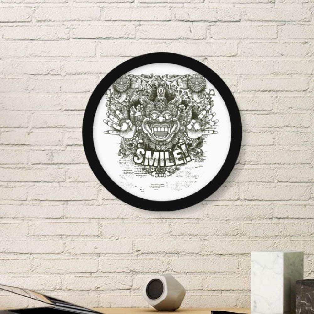 Cadre photo rond sans percer noir sticker mural peinture style monstre DIYthinker