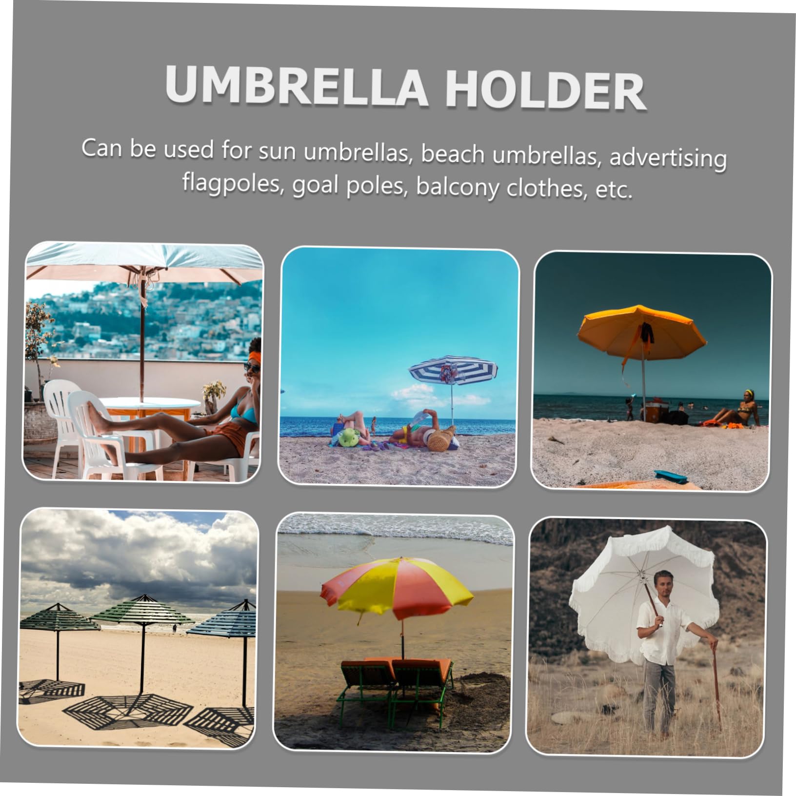 BESPORTBLE 2 Szt Podstawa Parasola Plażowego Przenośny Stojak Na Parasole Uchwyt Na Parasol Przeciwsłoneczny Zaopatrzenie Plażowe Stojak Na Parasole Żelazny Stojak Na Parasole Stojak Na