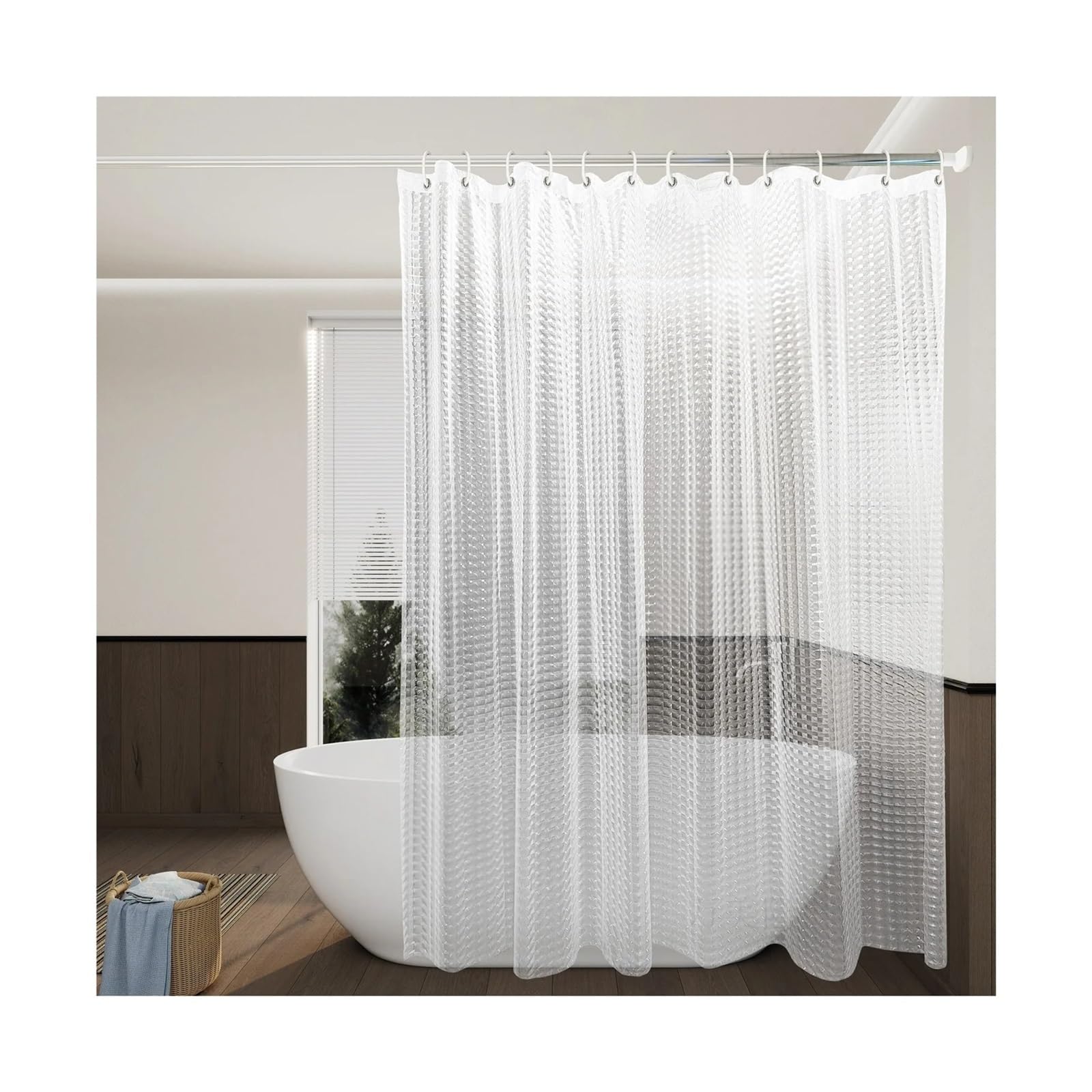 Duschvorhang Transparenter Duschvorhang mit Katzenaugen-Muster, WC-Trennvorhang, einzigartige Katzenaugen-Textur schafft eine dunstige und charmante Atmosphäre im Badezimmer(180x200cm)