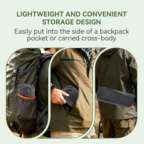 Miniatura 8 de Taburete plegable portátil con dos bolsillos de almacenamiento y bolsillos laterales. Taburete portátil compacto de tamaño adulto, ideal para