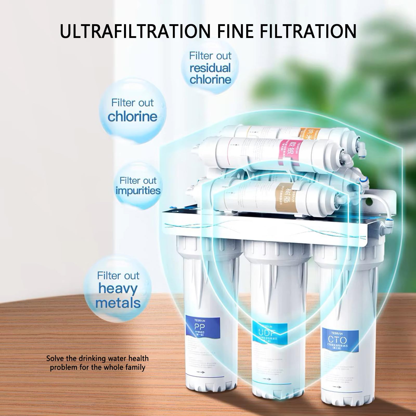 Sistema De Filtrado De Agua, Filtración De Agua Potable por ósmosis Inversa De Nivel 7, Montaje En Pared/encimera/bajo Fregadero, Purificador De Agua para Peceras Comerciales Domésticas
