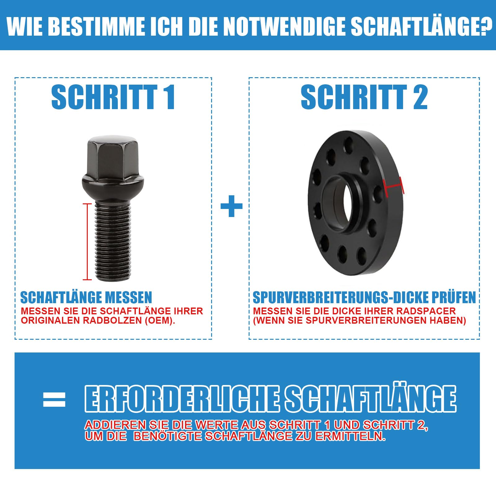 Kit 20 Bulloni Ruota Filetto Lungo 40mm per Distanziali Ruota I M14x1,5x40mm I Testa Sferica R13 I Chiave 17mm I Compatibili con originali cerchi in lega Audi e VW