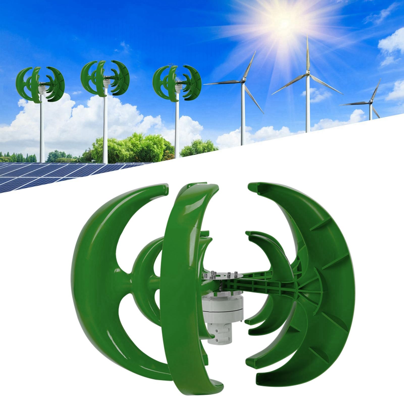 Generador de Rotor Externo de 5 Palas, Turbina Eólica de 1200W, Piezas de Montaje Duraderas para Barcos y Cabinas (12V)