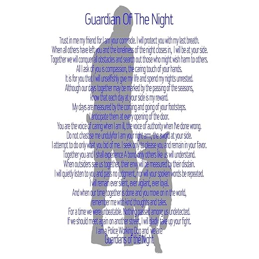Guardian Of The Night K9 Silhouette Journal: 6x9 Blank Lined 120 Page Notebook For K9 Police Officers, K9 Officer Gifts, K9 Sheriff Gift (First Responder Journals)