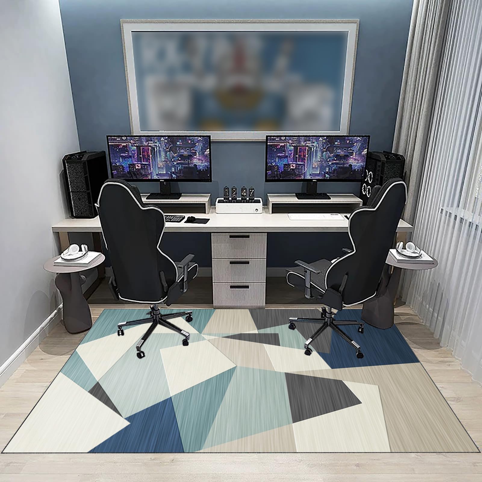 JaevKwzy Chair mat for Hard Floors Heavy Duty Office Chair Mats for Carpeted and Hardwood Floor Carpet Protector Chair Mat Floor Mats Wood/Tile Protection Mat for Office & Home 80 x 120 cm - Image 2