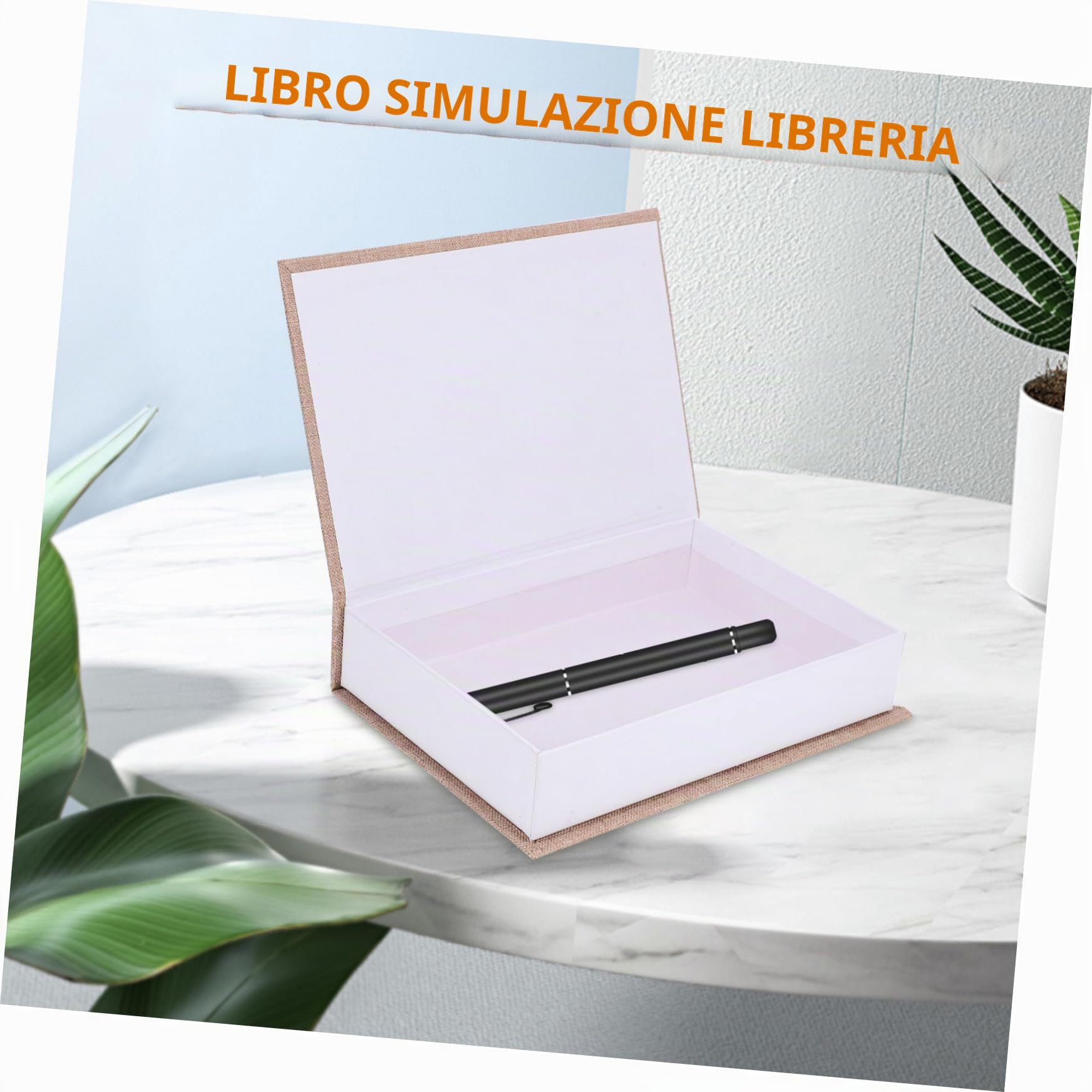 DECHOUS Set 3 Libri Finti Decorativi di Lino Funzione Scatola Portaoggetti per Decorazione Casa, Ufficio e Libreria Elegante