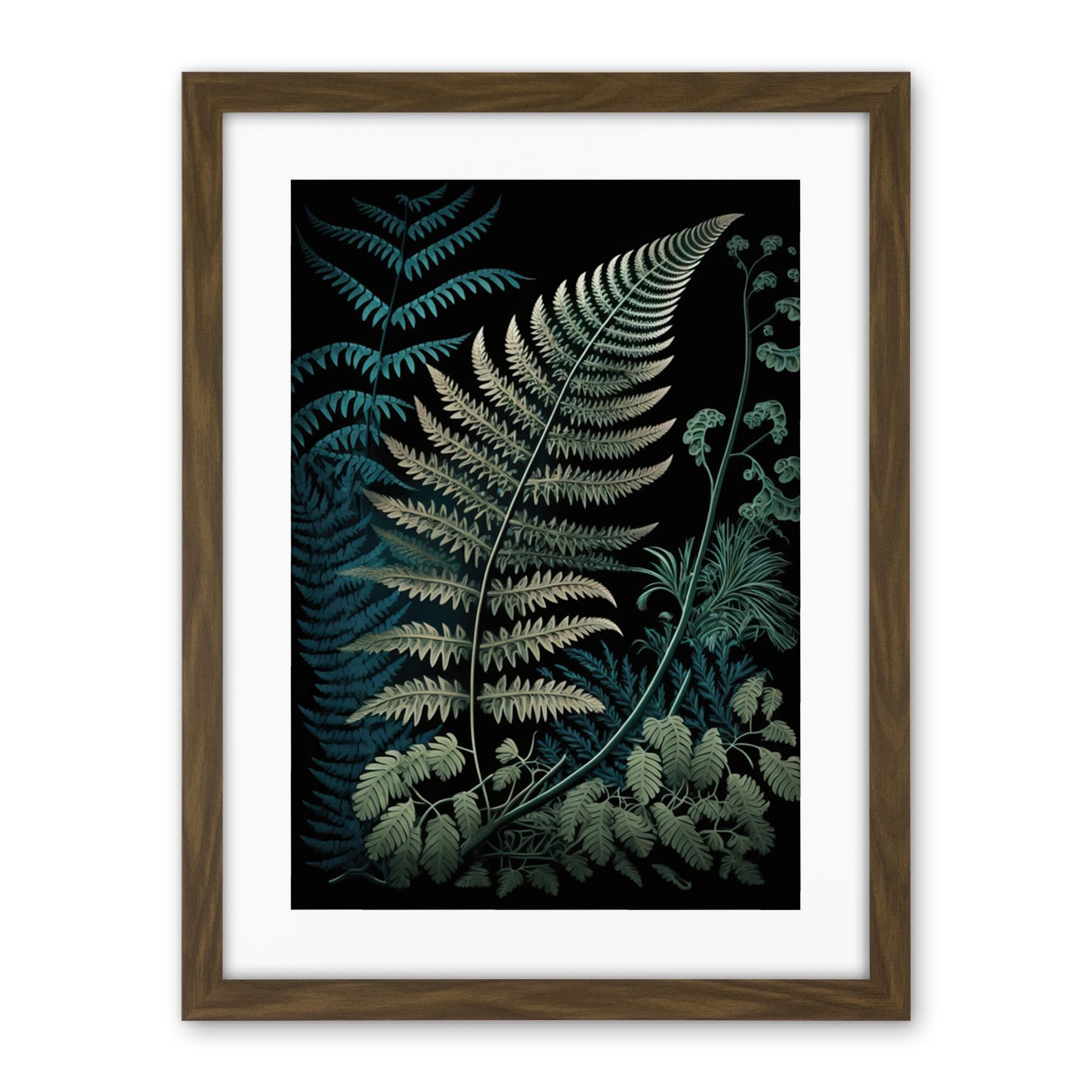 Artery8 Detailed Fern Frond Species Botanical Illustration Artwork Framed Wall Art Print 18X24 Inch